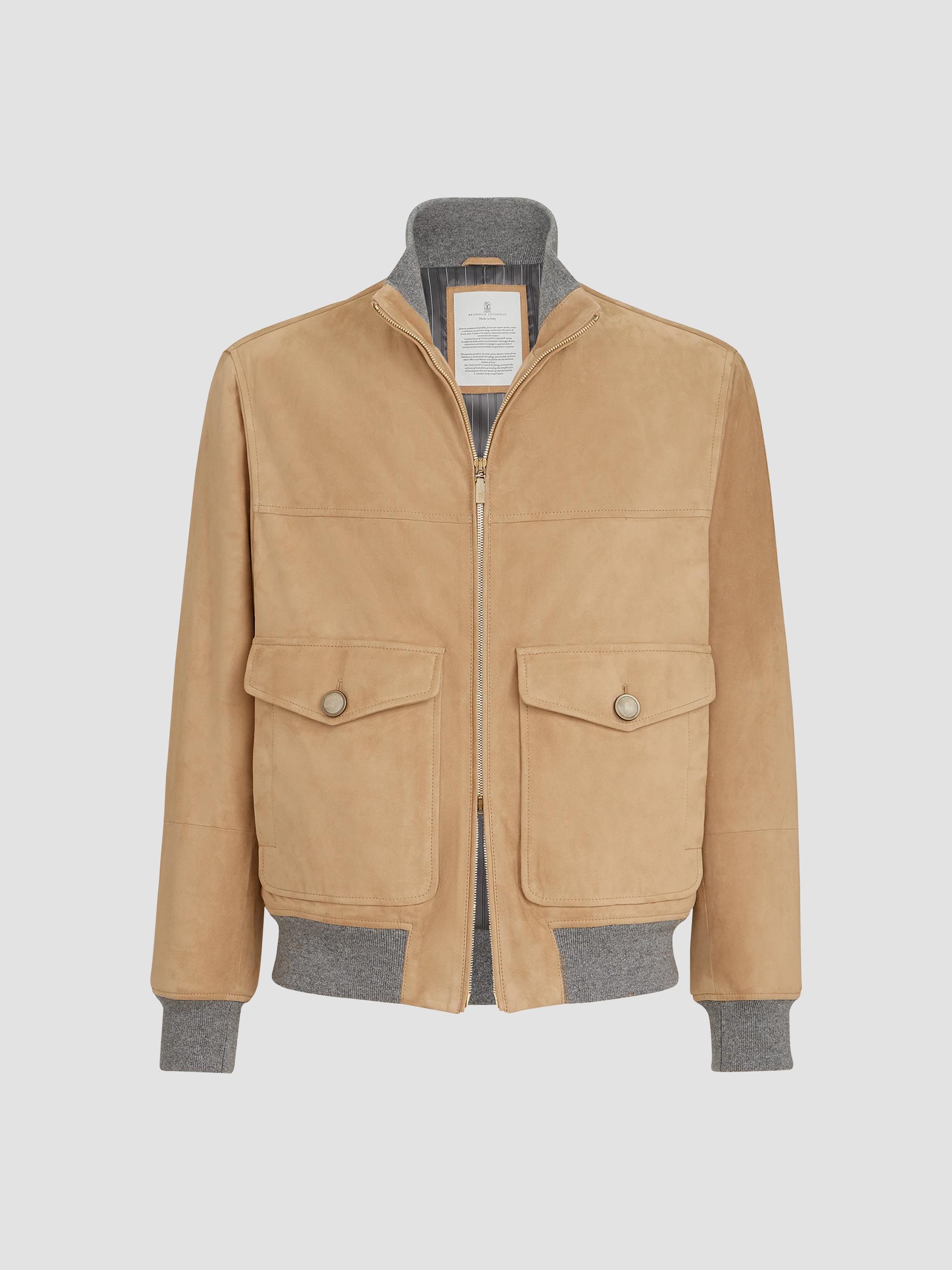 Brunello Cucinelli Suede Unlined Jacket with Stand Collar | Saks