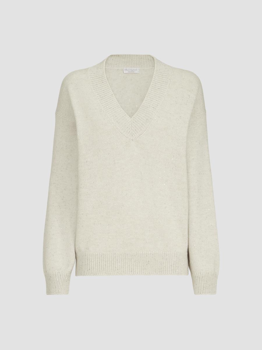 みみこ様【BRUNELLO CUCINELLI】クルーネックニット Brunello Cucinelli Cashmere and Silk Diamond Yarn Sweater | Saks