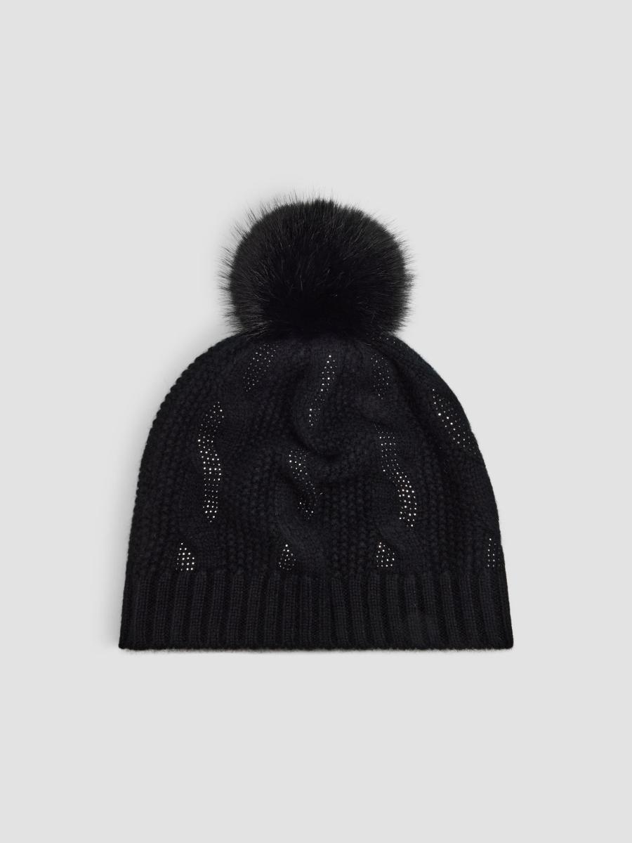 Sofia Cashmere Women's Chunky Cable-knit Cashmere Beanie In Black