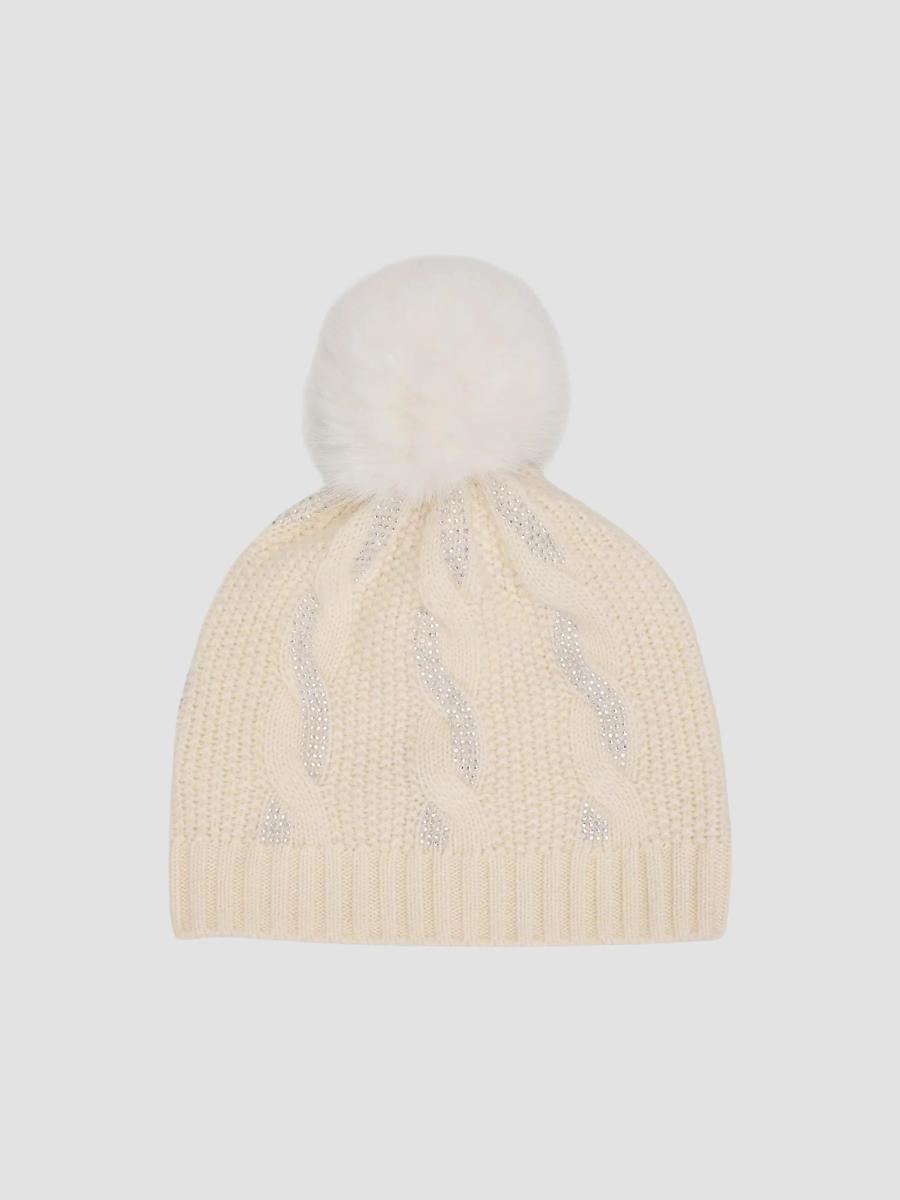 Sofia Cashmere Women's Chunky Cable-knit Cashmere Beanie In Ivory