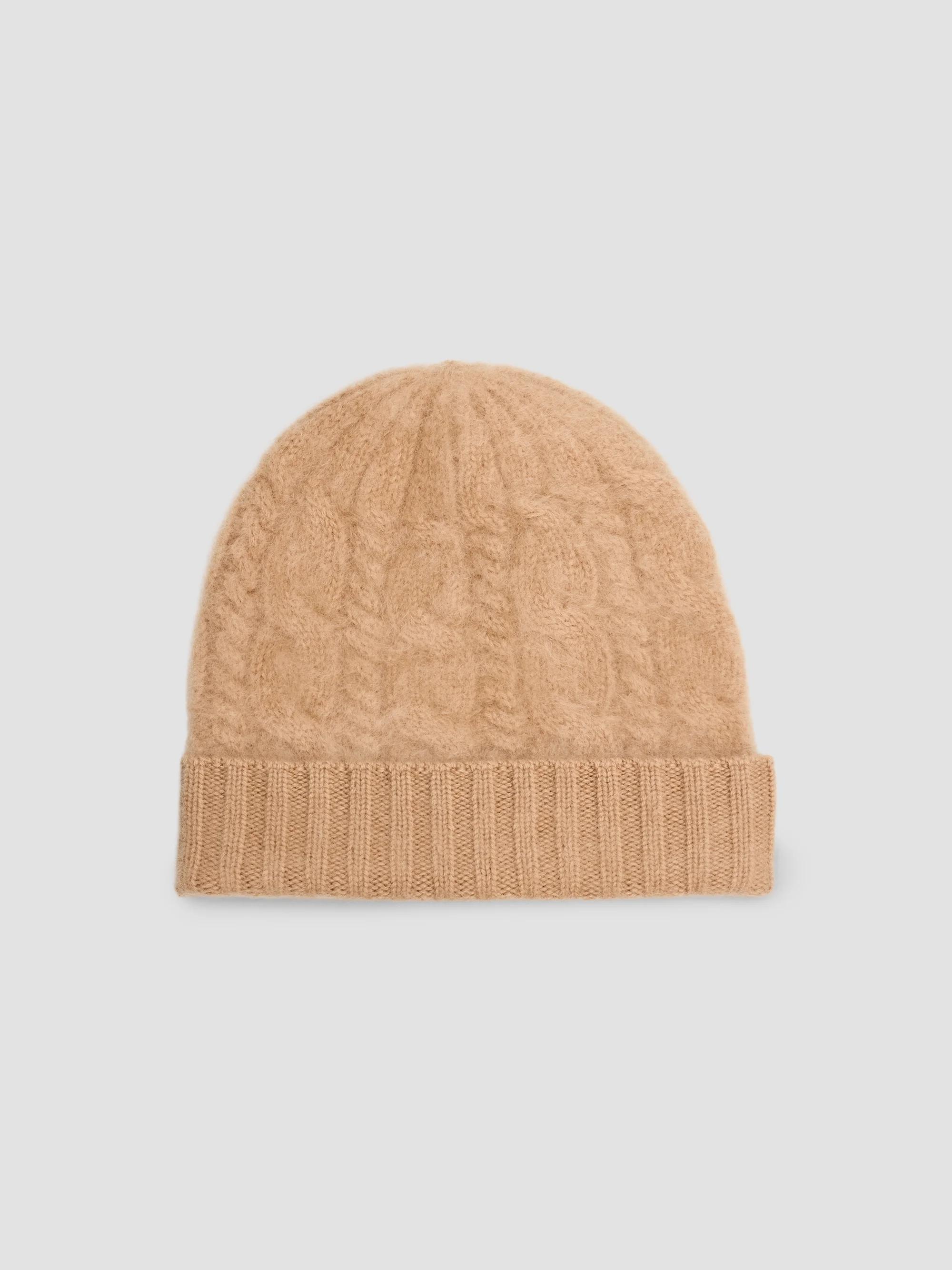 Sofia Cashmere Women's Cable-Knit Cashmere Beanie - Camel