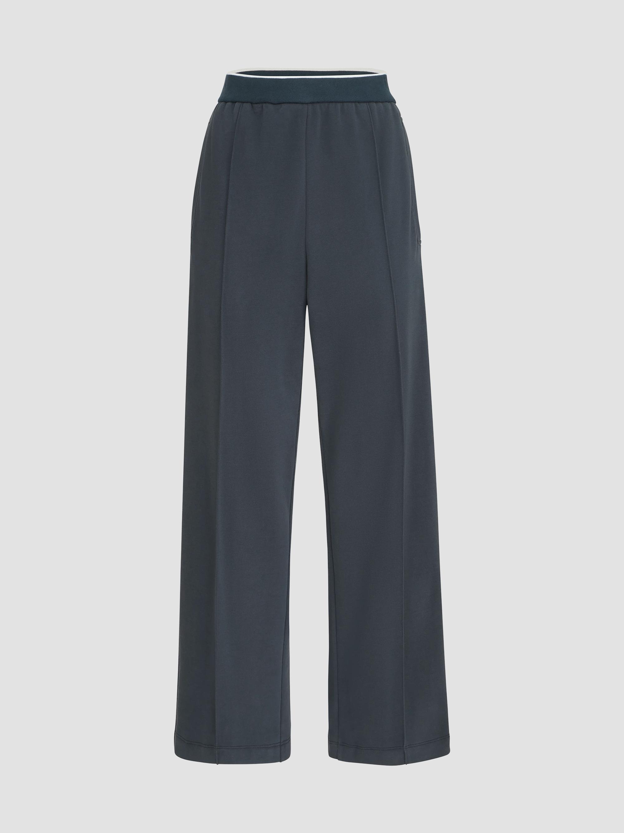 Women's Cotton Smooth French Terry Track Trousers - Navy Blue - Size XXXL