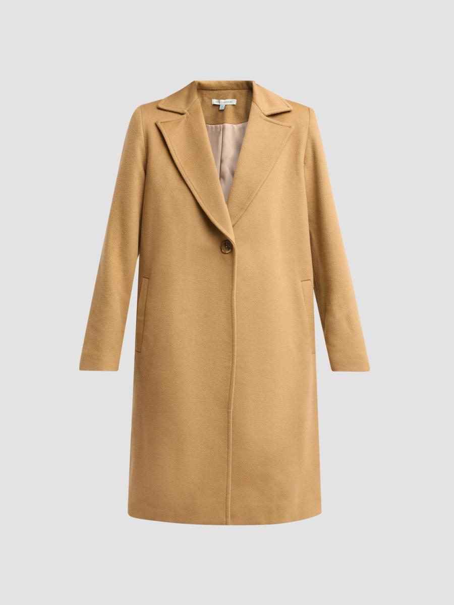 Sofia Cashmere Women's Wool-cashmere Notch-lapel Coat In Camel