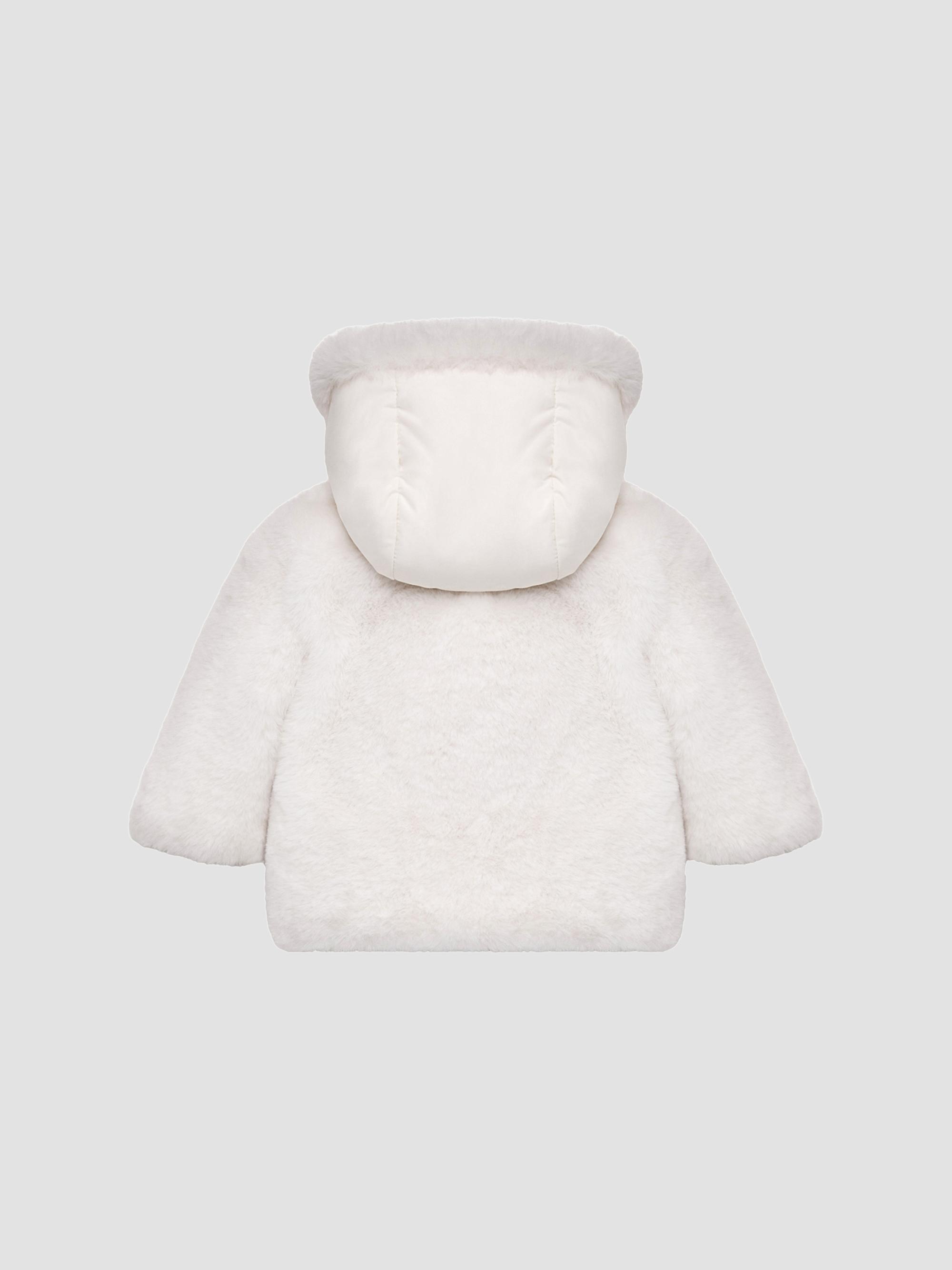 Moncler Baby Girl's & Little Girl's Viona Puffer Jacket in Faux Fur - White | Thumbnail 5