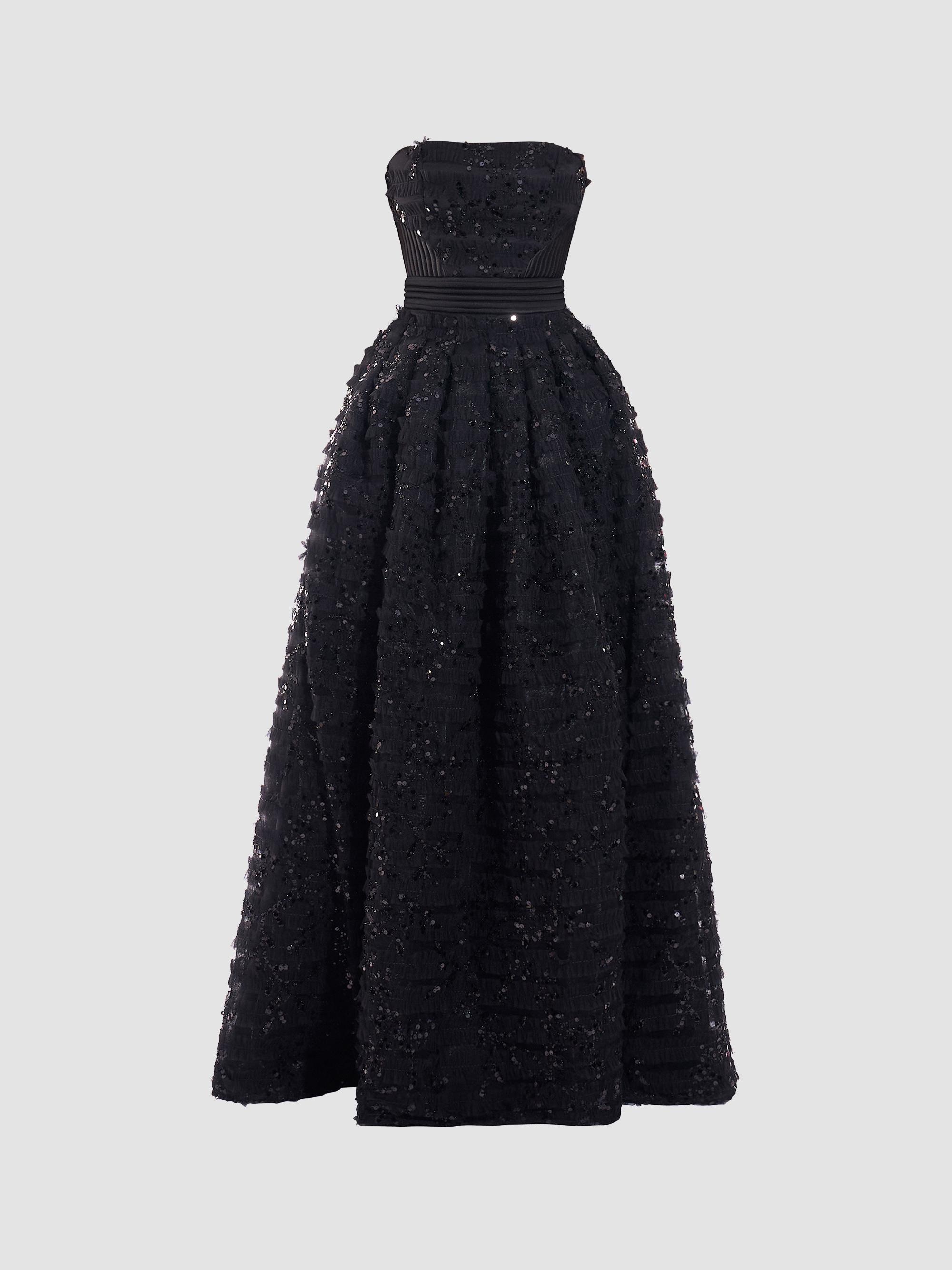 BCBGMAXAZRIA Oly Tiered Ruffle Tulle Gown | Saks Fifth Avenue