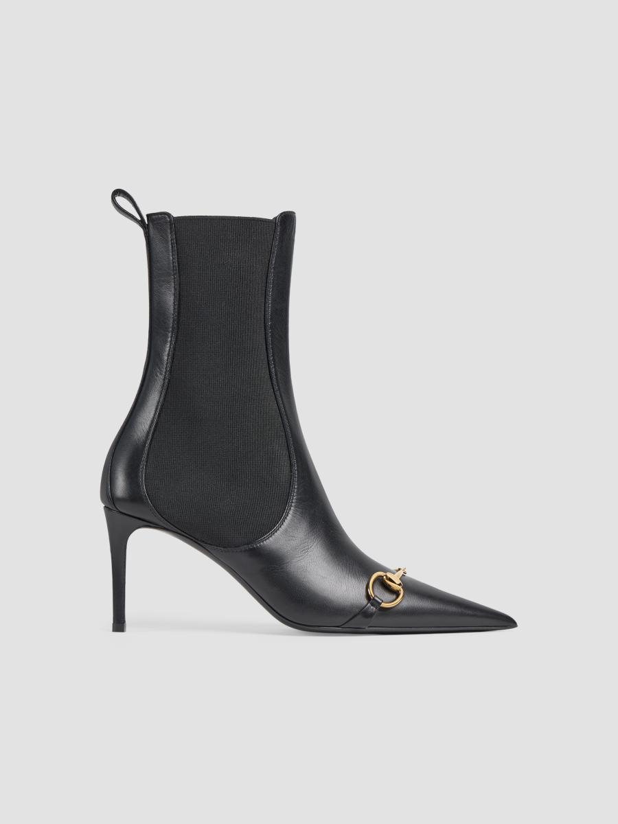 Gucci Women's Donna 80mm Leather Ankle Boots In Black