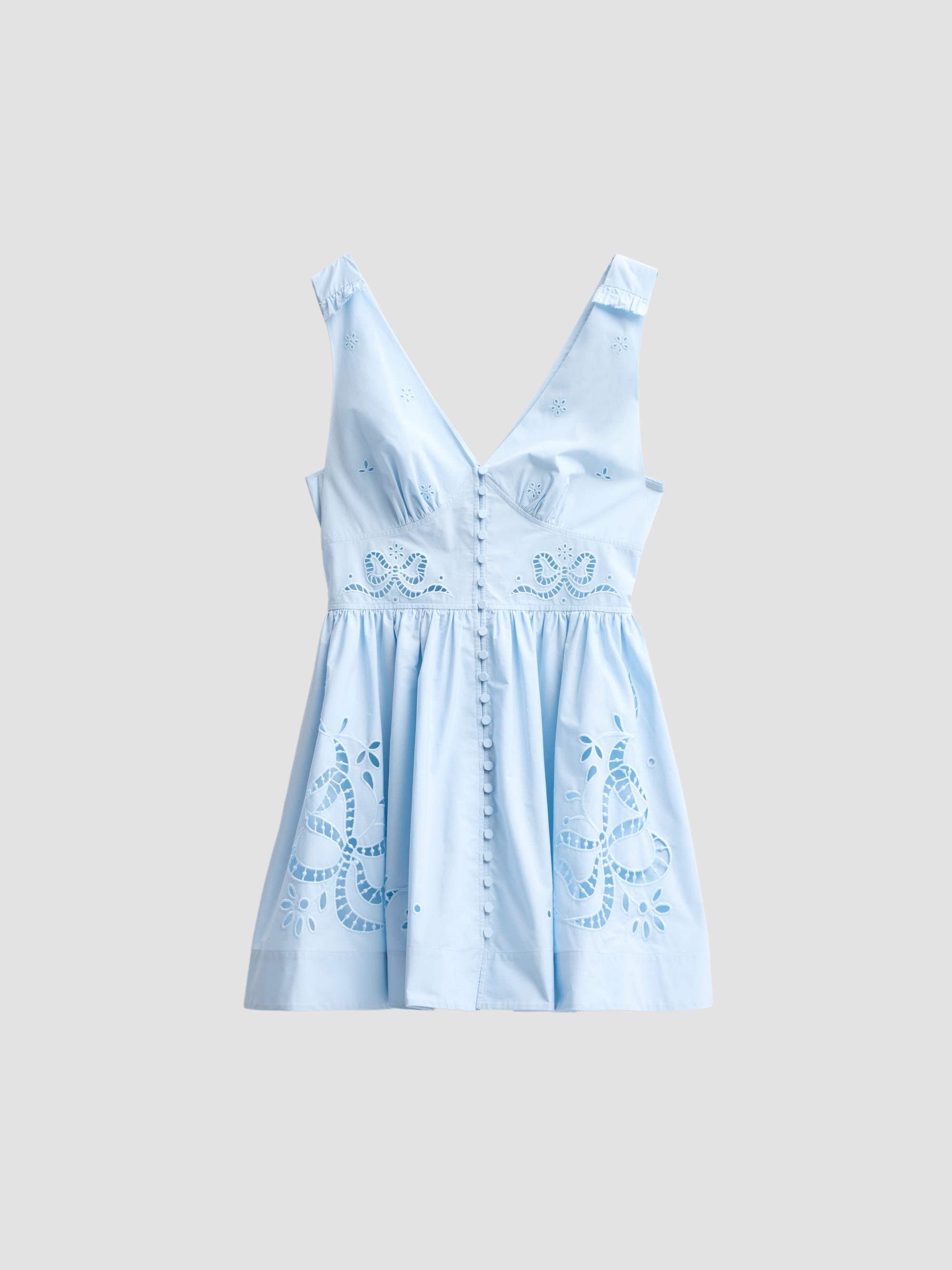 美品　Self-Portrait Cutout Eyelet MiniDress Self-Portrait Eyelet Embroidered Cotton Mini Dress | Saks Fifth Avenue