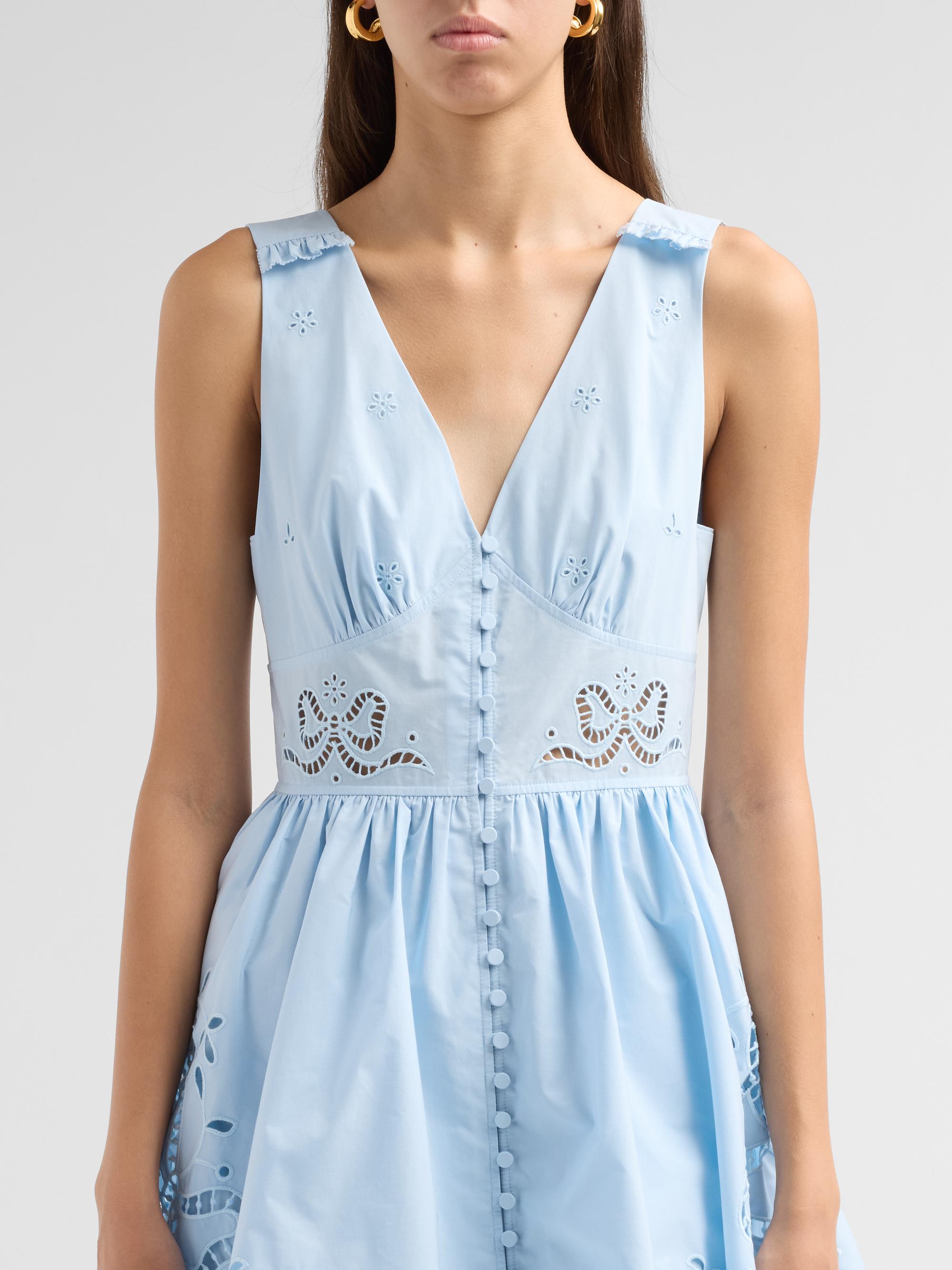 Self-Portrait Eyelet Embroidered Cotton Mini Dress | Saks Fifth Avenue