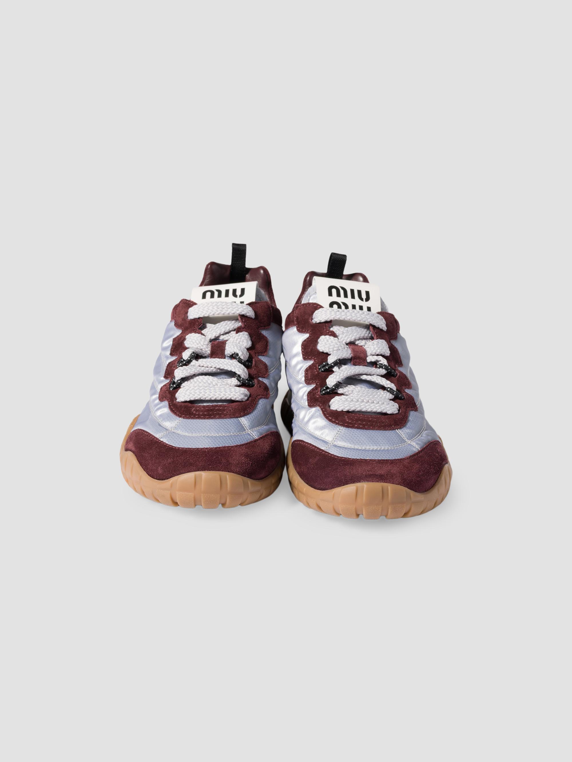 虎様Miu Miu スエード スニーカー ボルドー Miu Miu Tyre Technical Fabric and Suede Sneakers | Saks Fifth Avenue