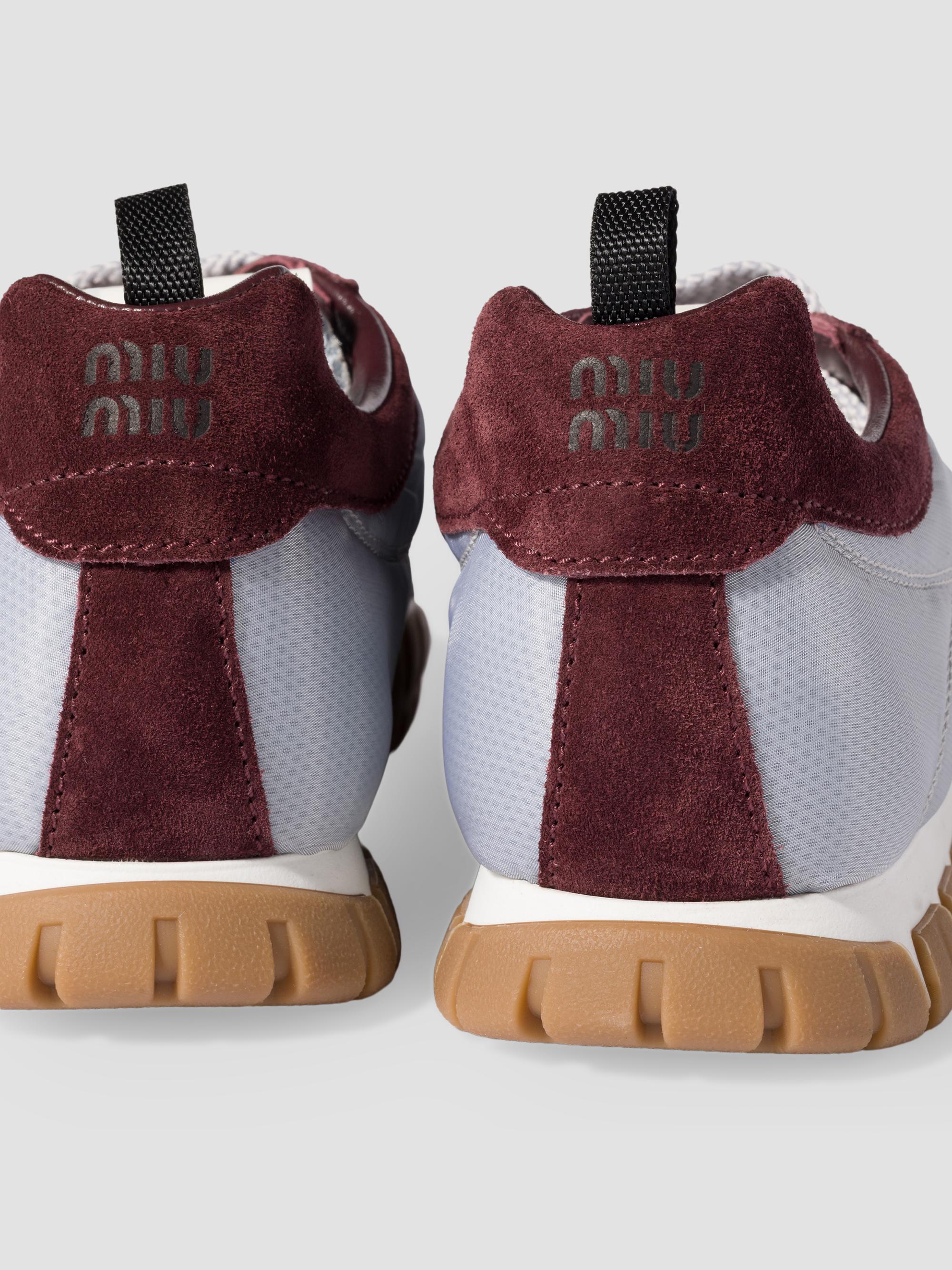 Miu Miu Tyre Technical Fabric and Suede Sneakers | Saks Fifth Avenue