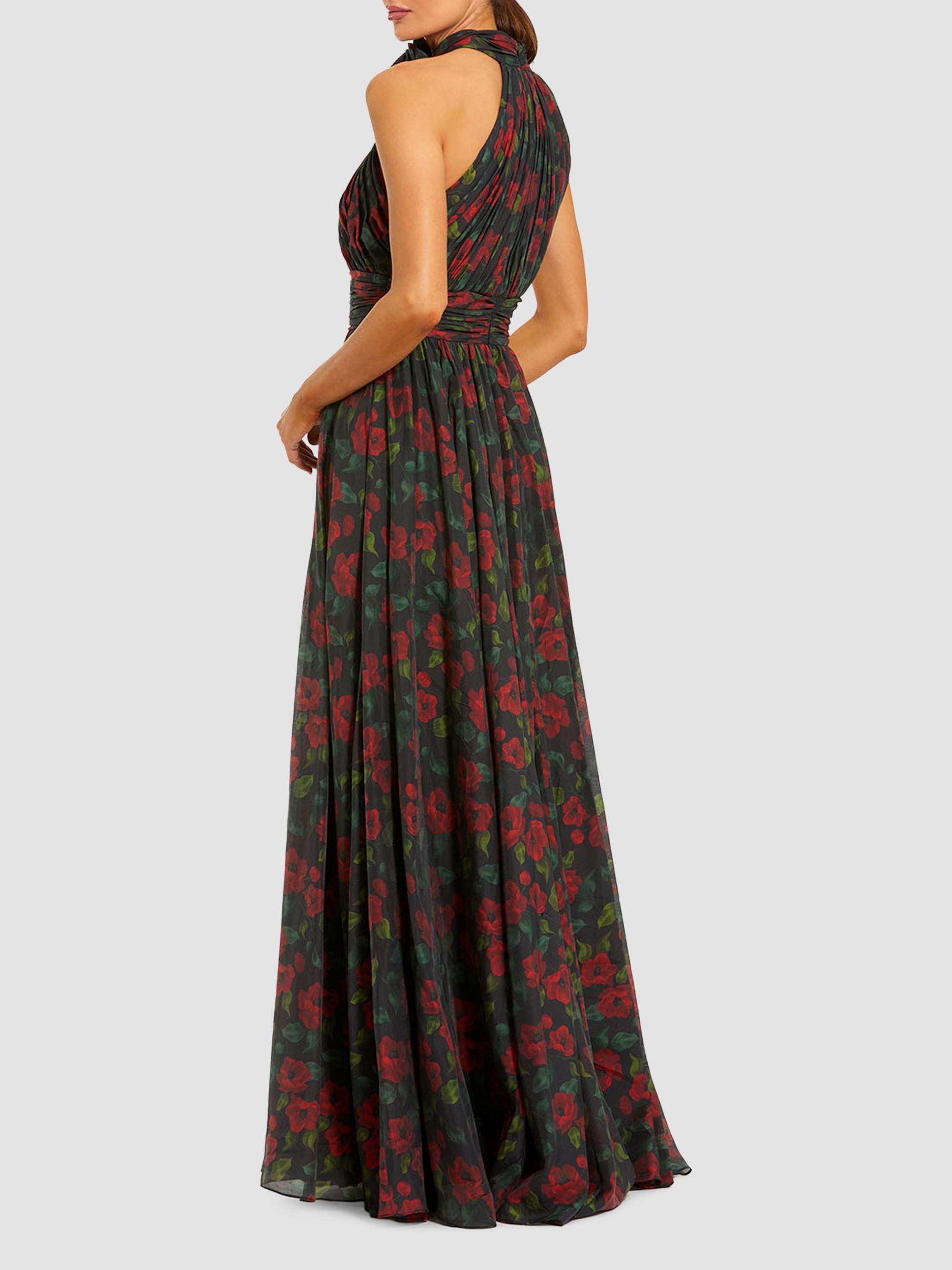 Mac Duggal Women's Floral Chiffon High Neck Gown - Black Multi | Thumbnail 2