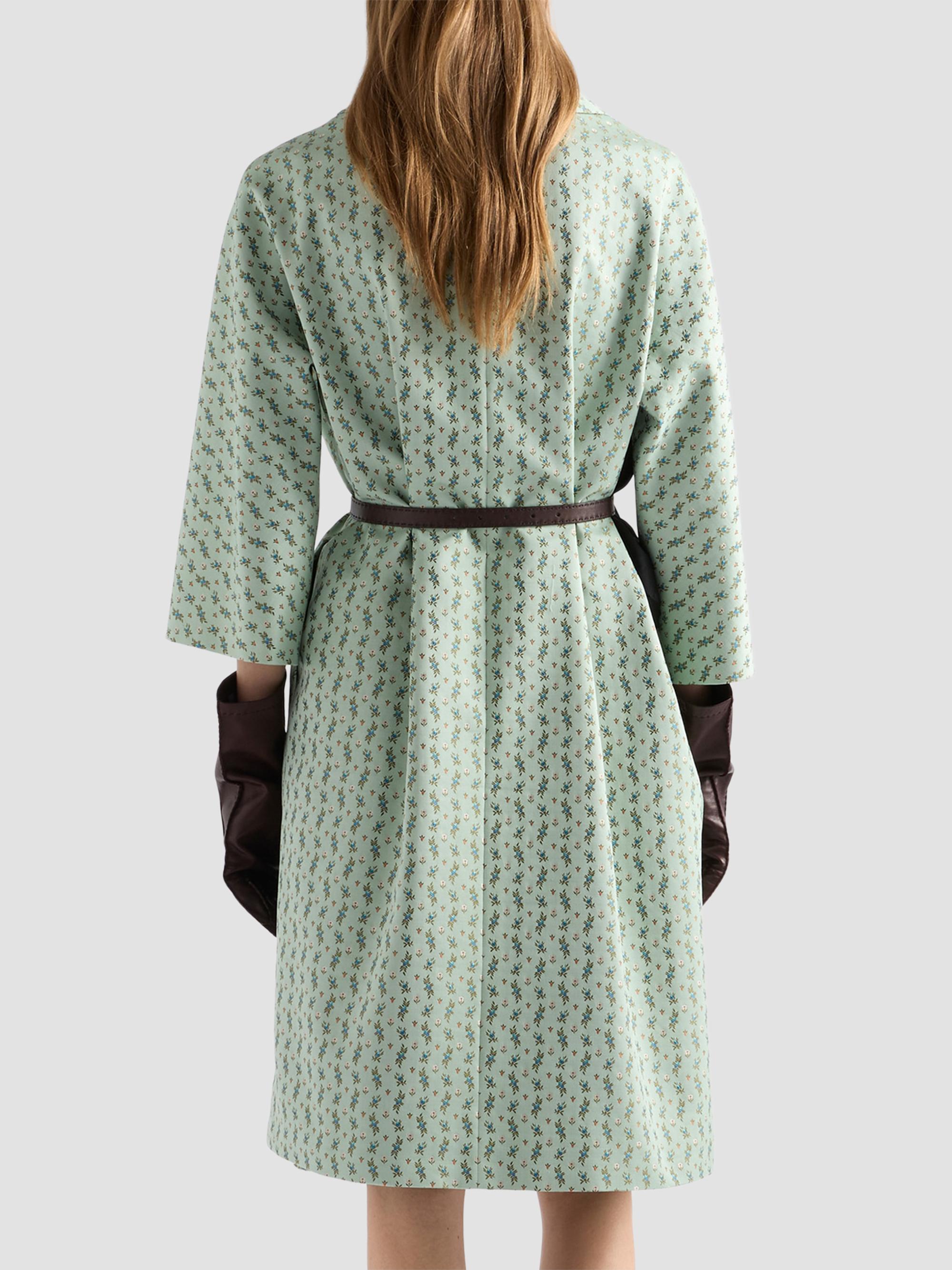 Prada Single-Breasted Floral Jacquard Duchesse Coat | Saks Fifth