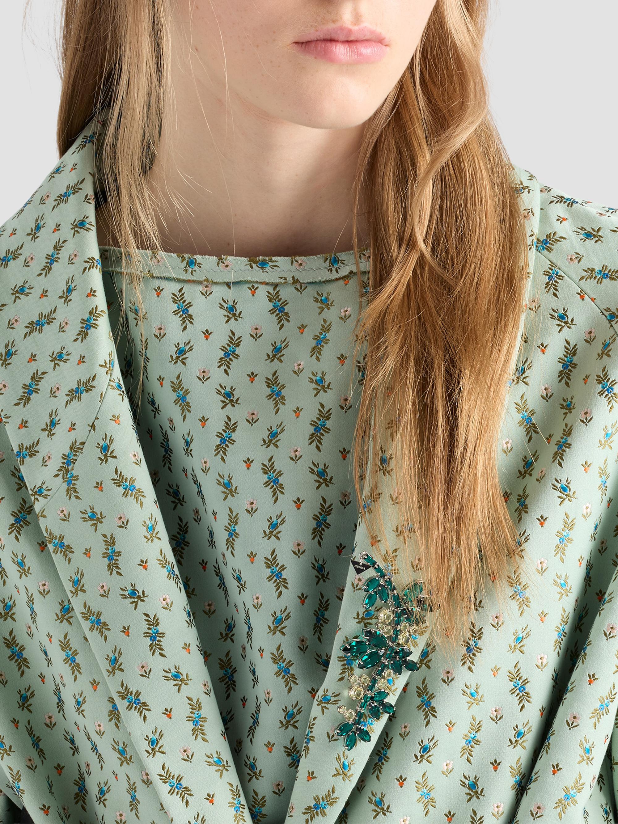 Prada Single-Breasted Floral Jacquard Duchesse Coat | Saks Fifth