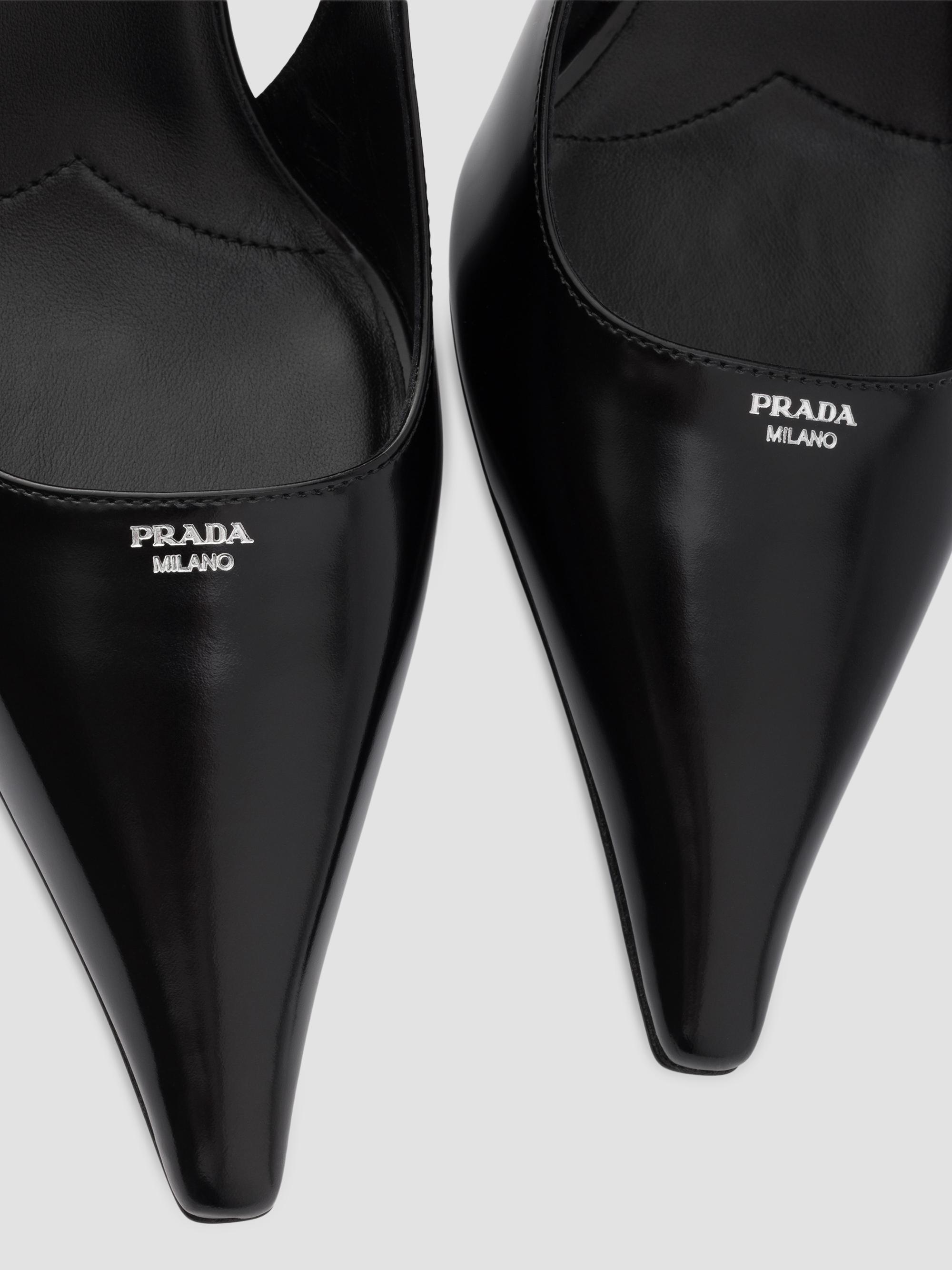 Prada Brushed Leather Slingback Pumps | Saks Fifth Avenue