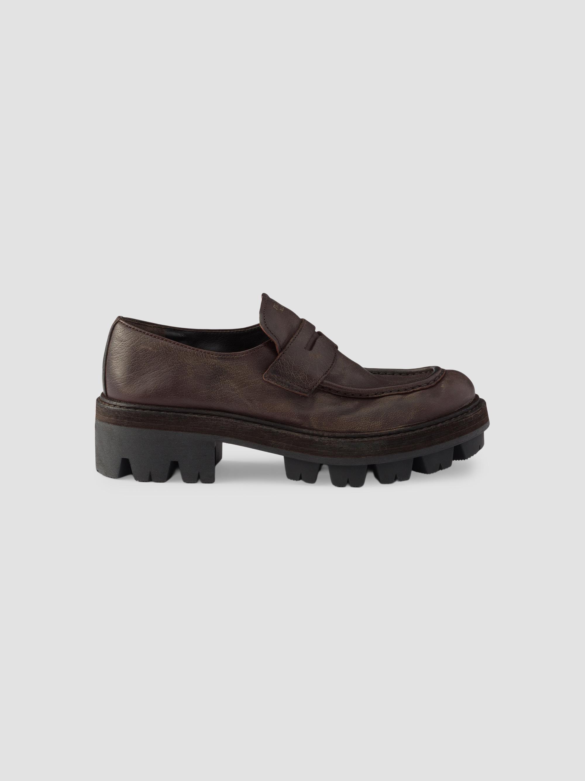 Prada Women's Chocolate Brushed Leather Loafers | Saks Fifth Avenue