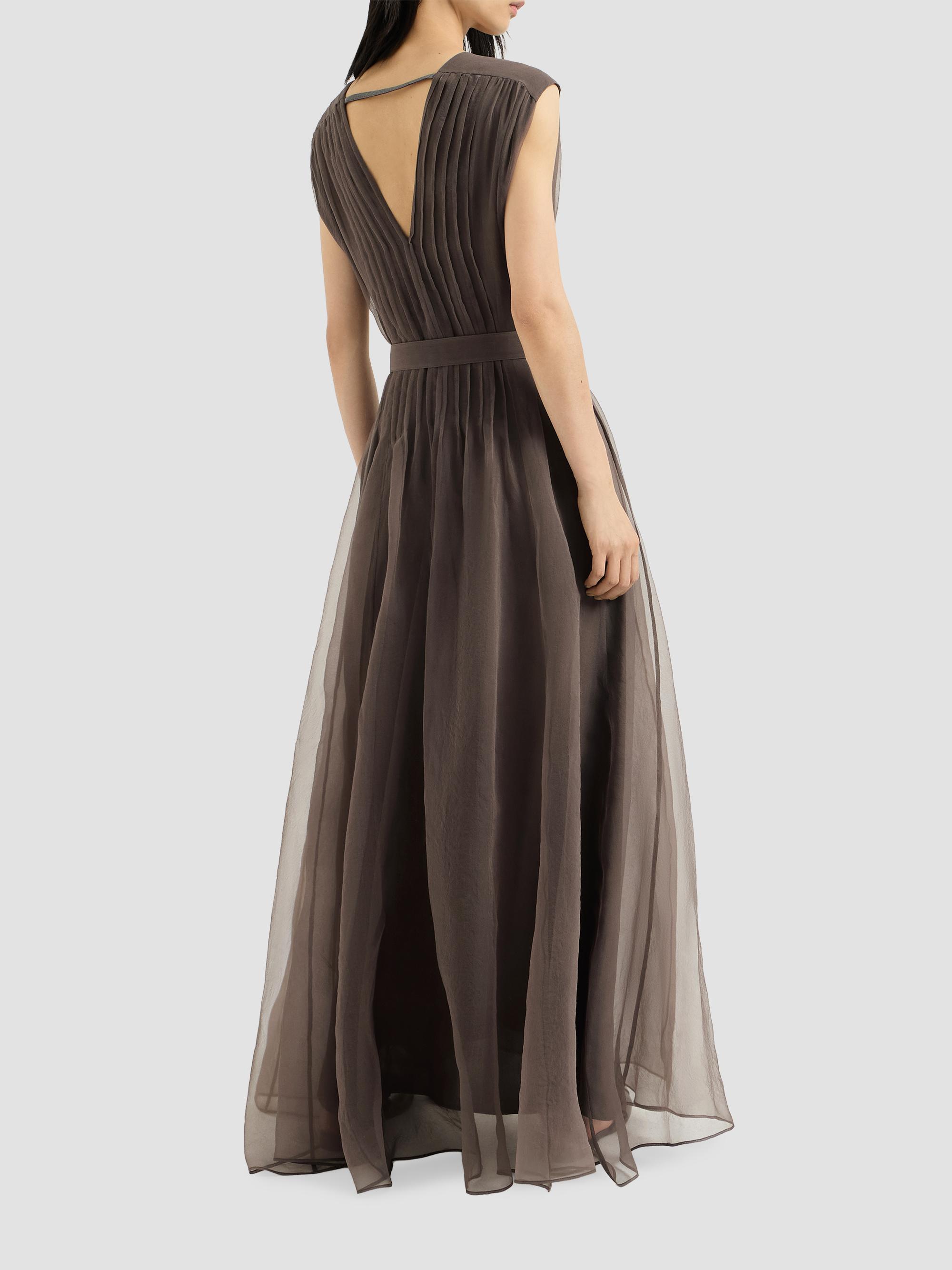 Crispy Silk Belted Dress