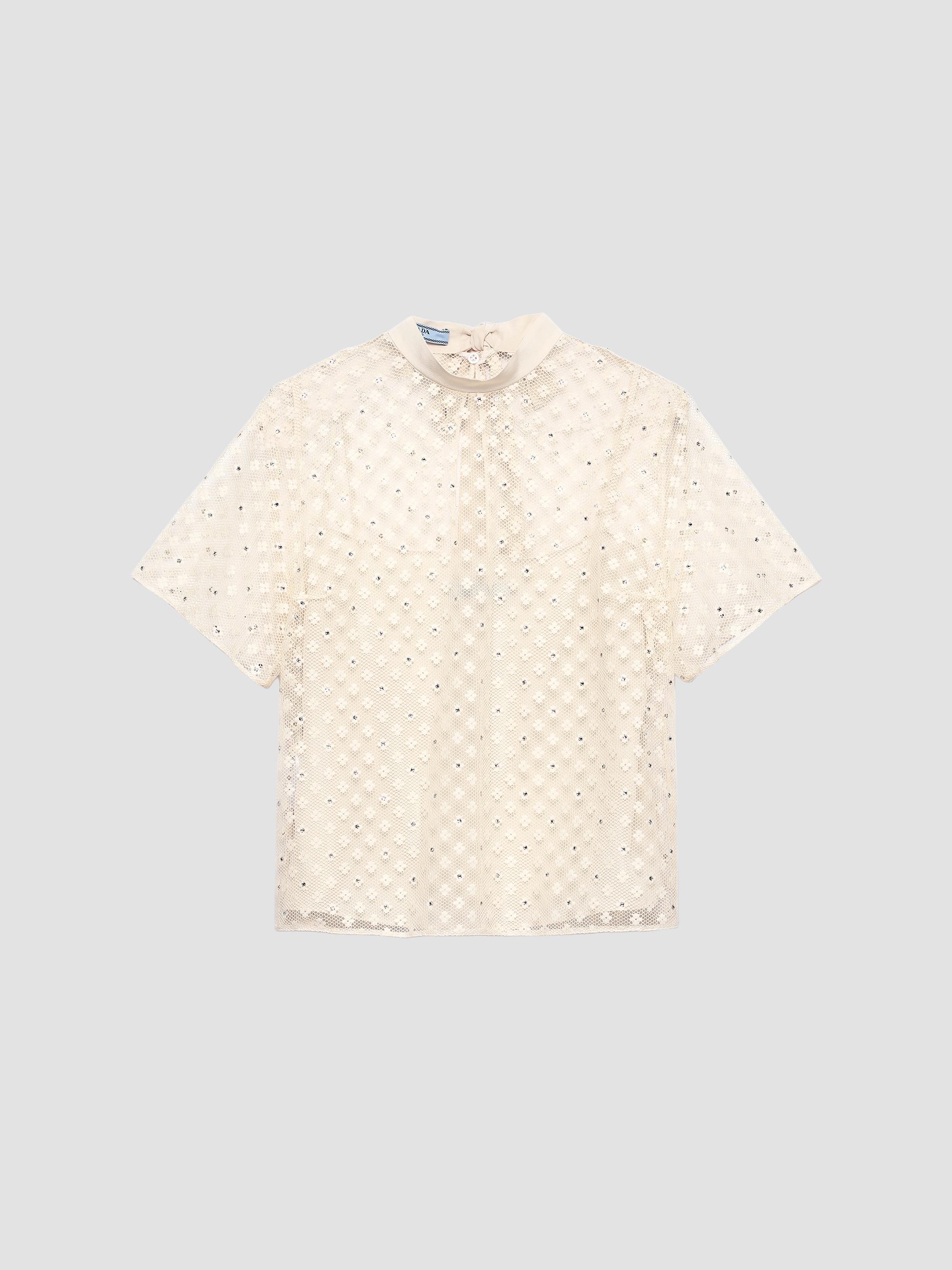 PRADA ガーメント Prada Embroidered Lace Top | Saks Fifth Avenue