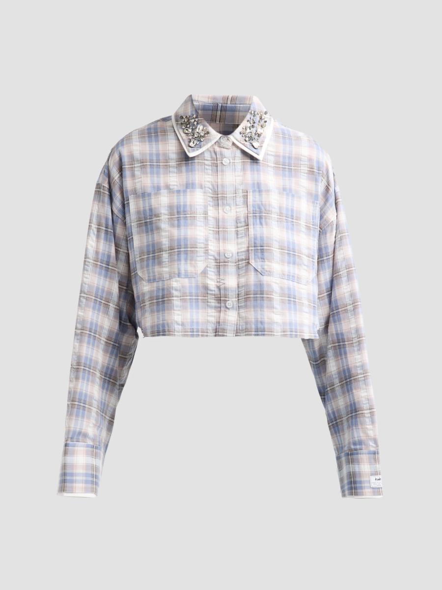 Ksubi Women's Balter Embellished Plaid Cotton Crop Shirt In Assorted