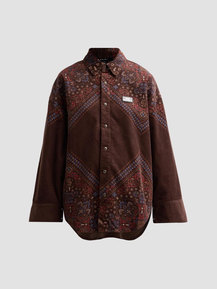 Ksubi Women's Astra Folk Bandana Shirt In Brown