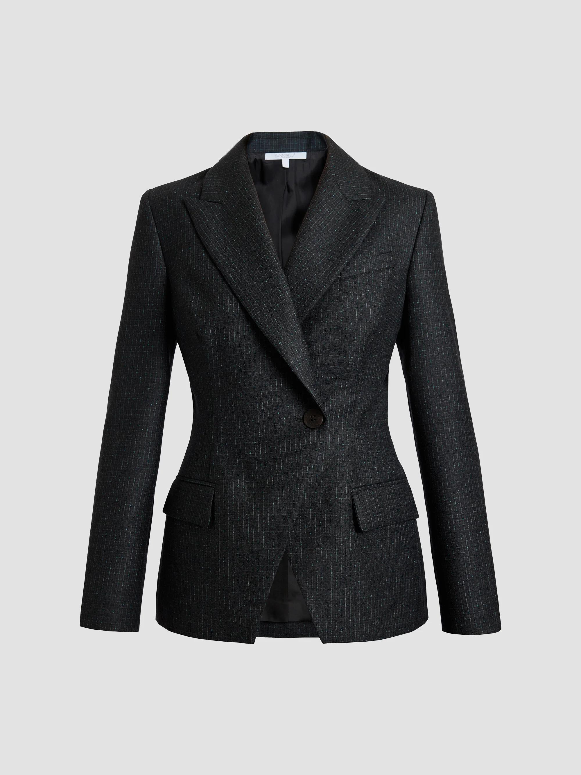 Veronica Beard Claude Check Double-Breasted Dickey Jacket | Saks
