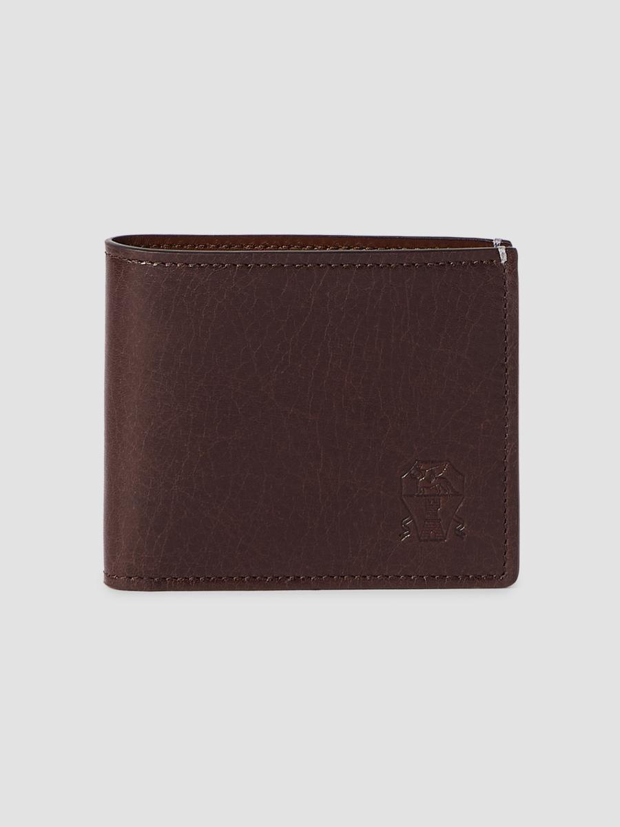 Brunello Cucinelli Men's Brushed Leather Wallet In Brown