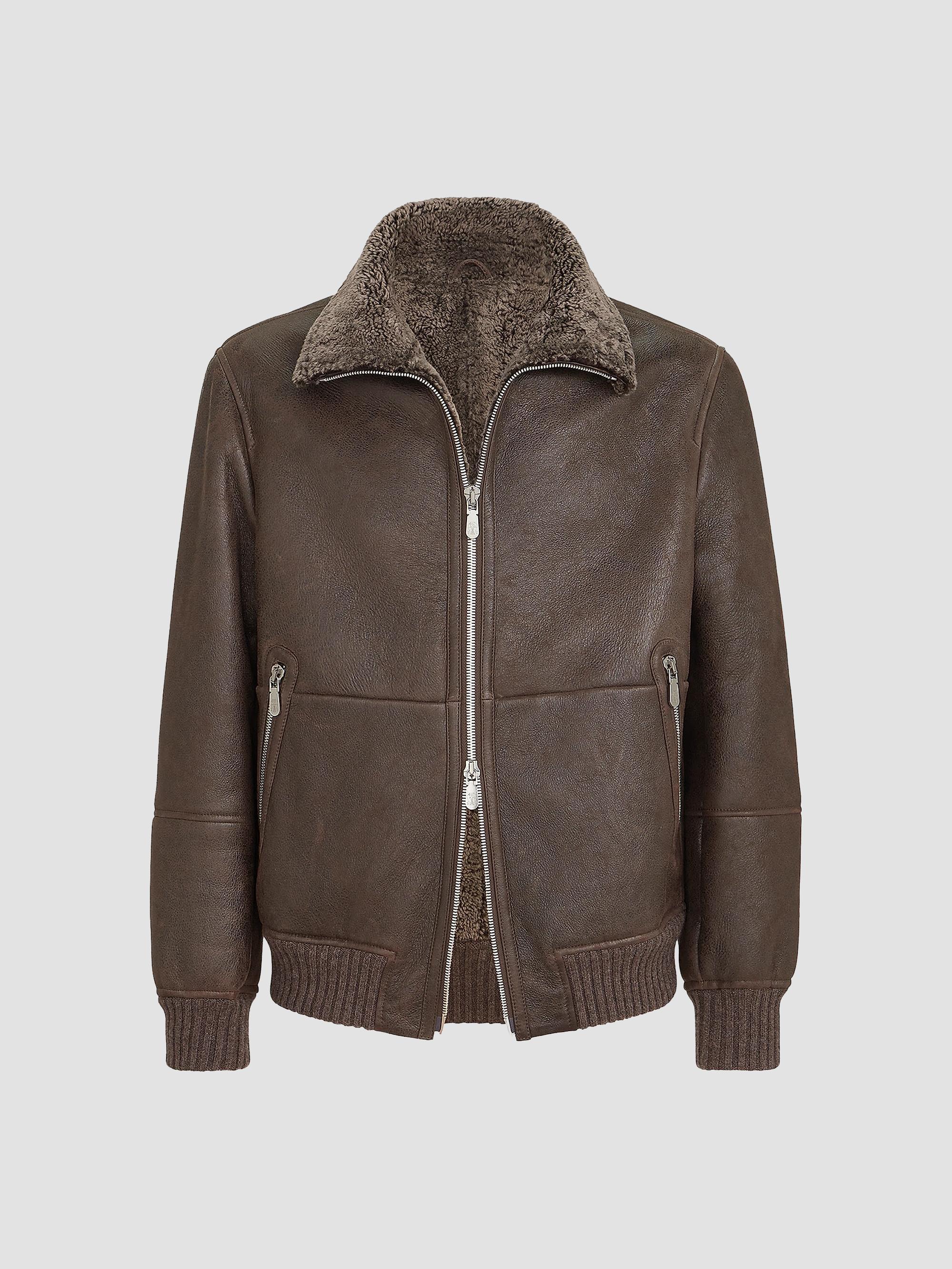 Emporio Armani Leather Bomber Jacket | Saks Fifth Avenue