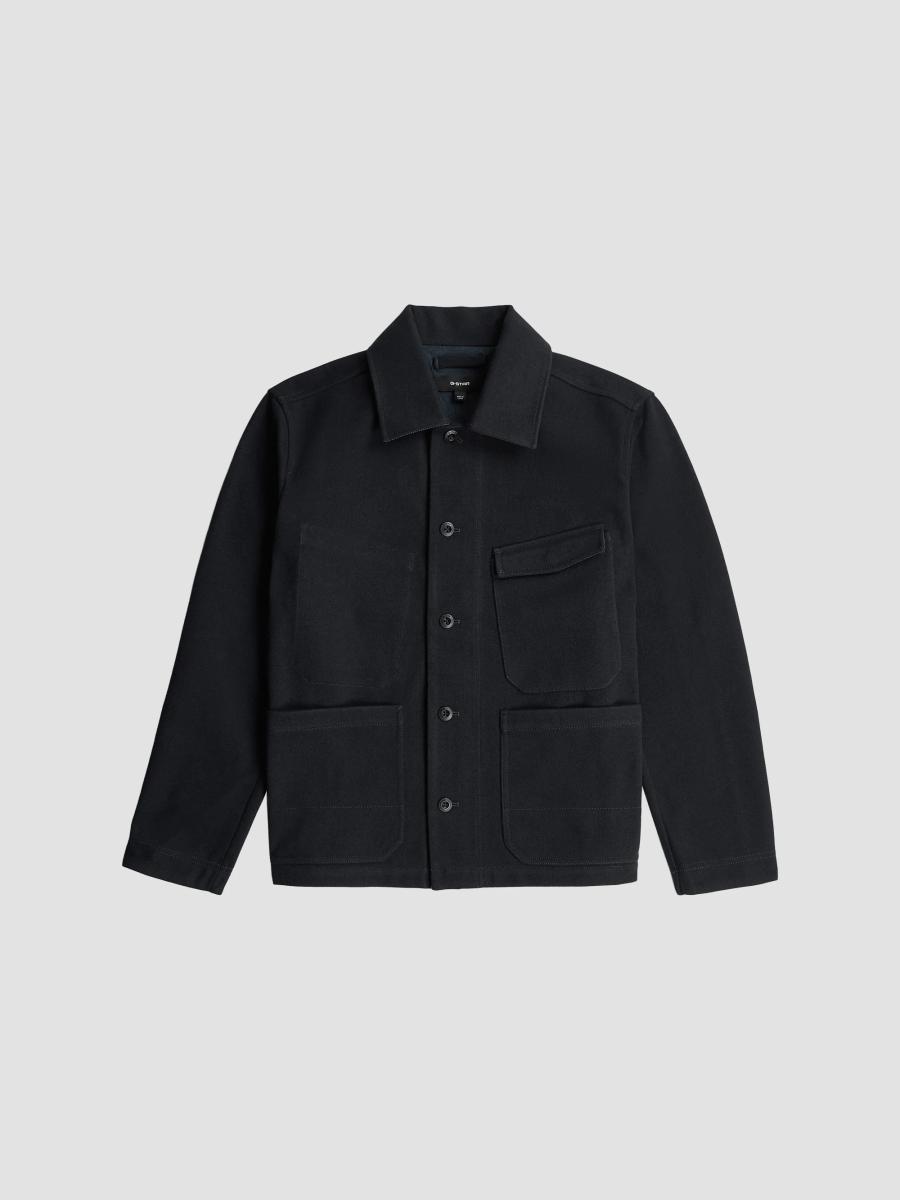 G-star Men's Twill Flannel Chore Jacket In Dark Blue