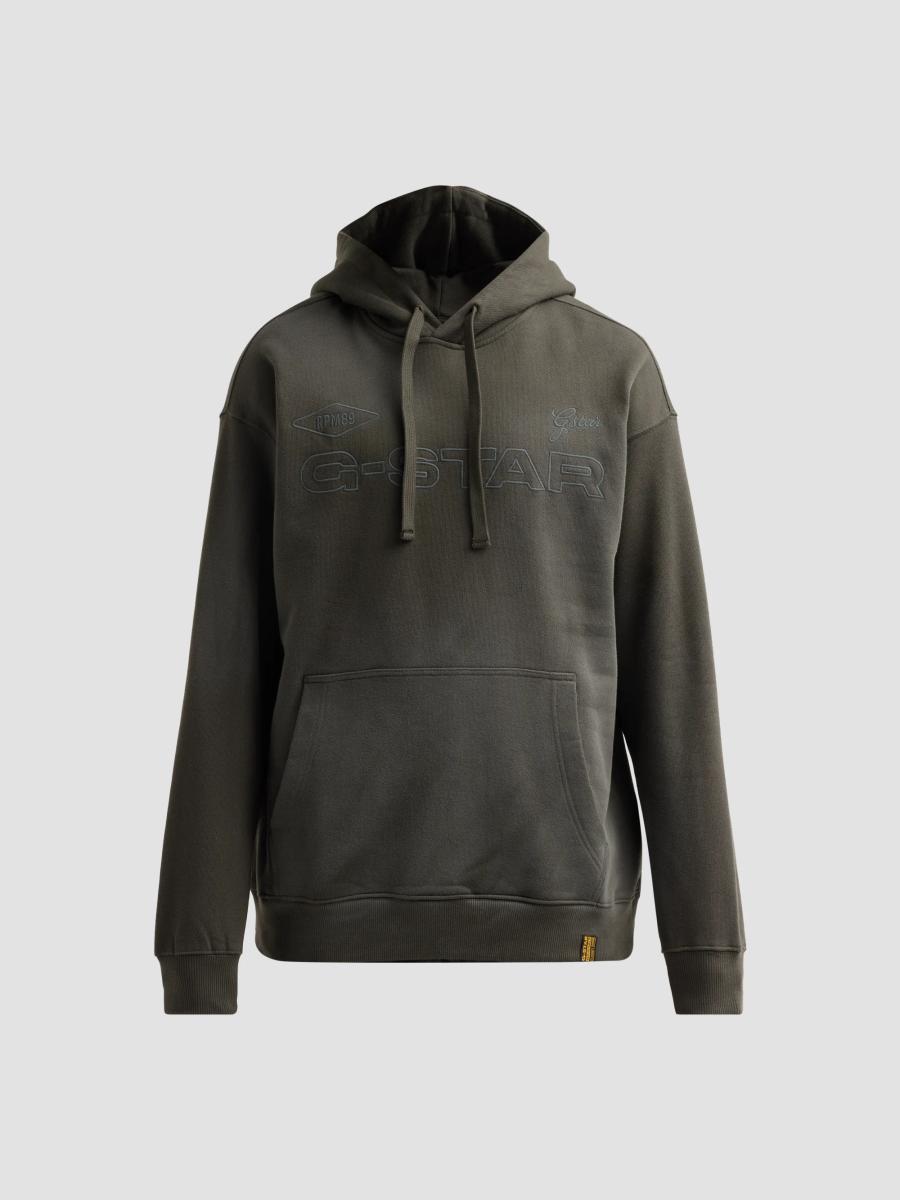 G-star Men's Embro Sprayed Relaxed Hoodie In Asphalt