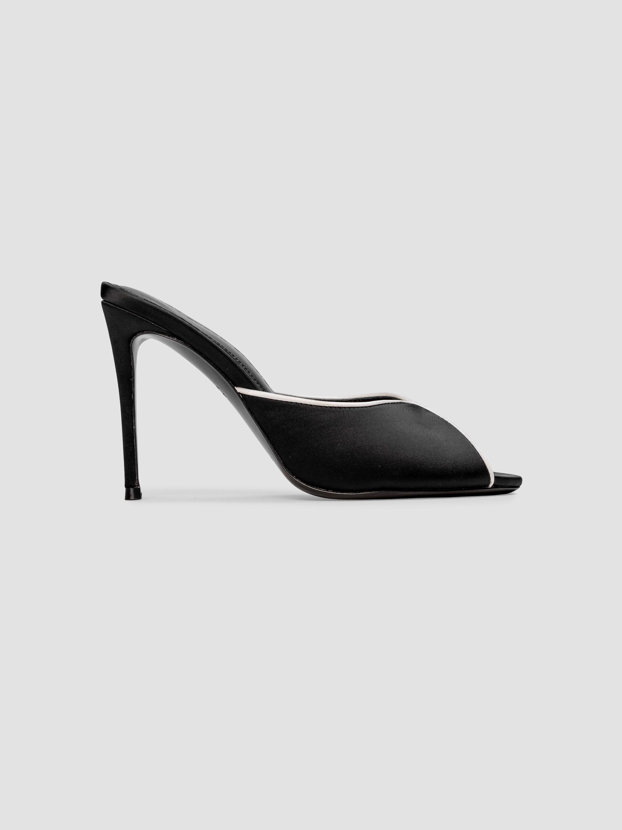 Black Suede Studio Amelia 100MM Satin Mules | Saks Fifth Avenue