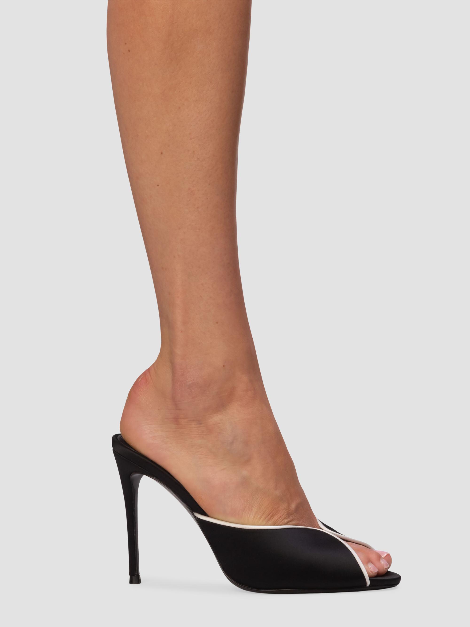 Black Suede Studio Amelia 100MM Satin Mules | Saks Fifth Avenue
