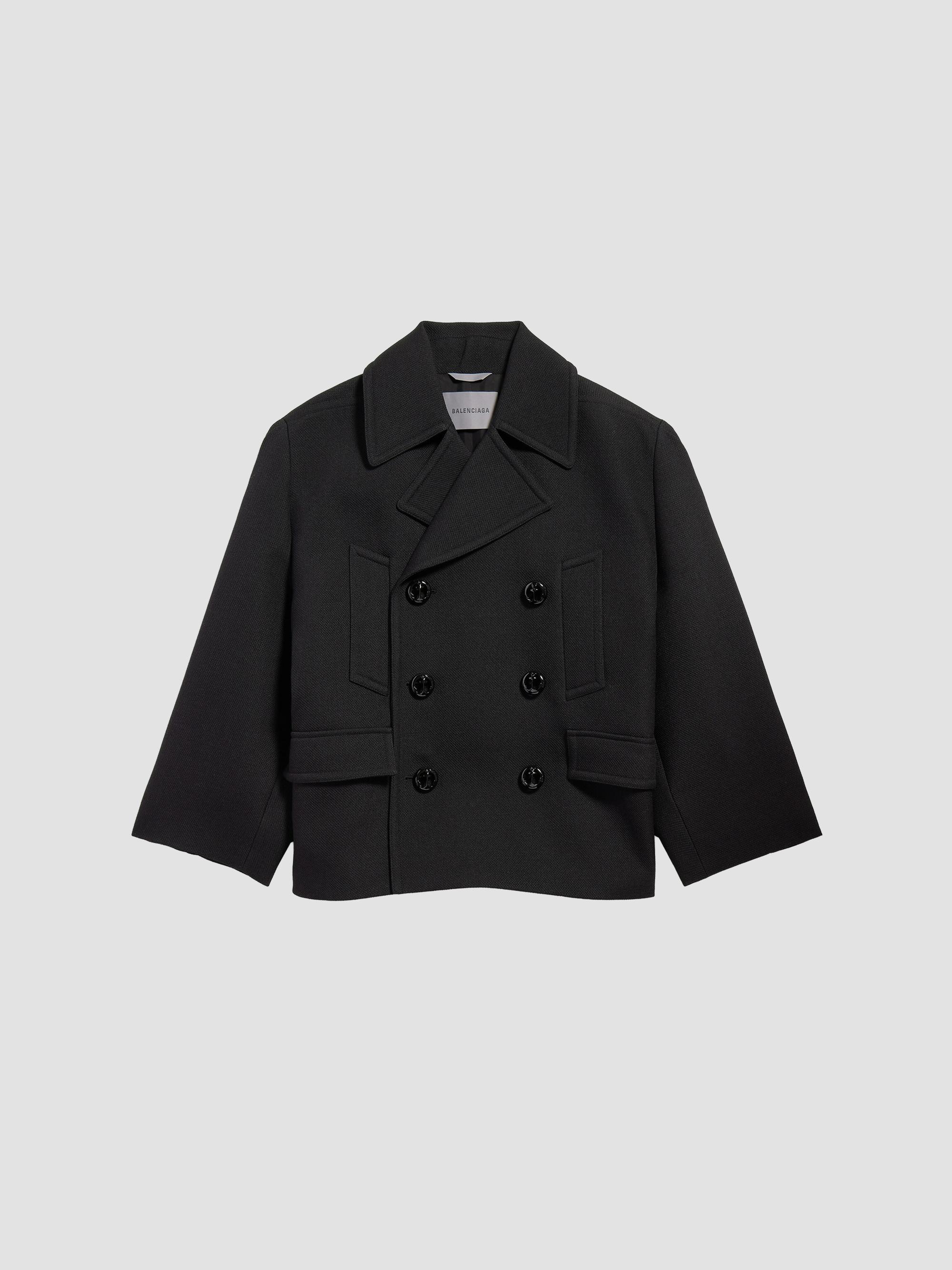 BALENCIAGA 2way黒ショートコート Balenciaga Short Peacoat | Saks Fifth Avenue