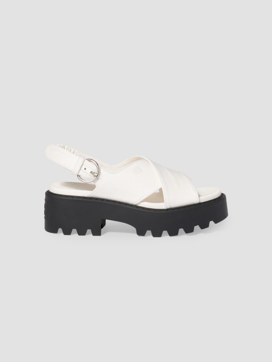 MIU MIU WOMEN'S GABARDINE SANDALS