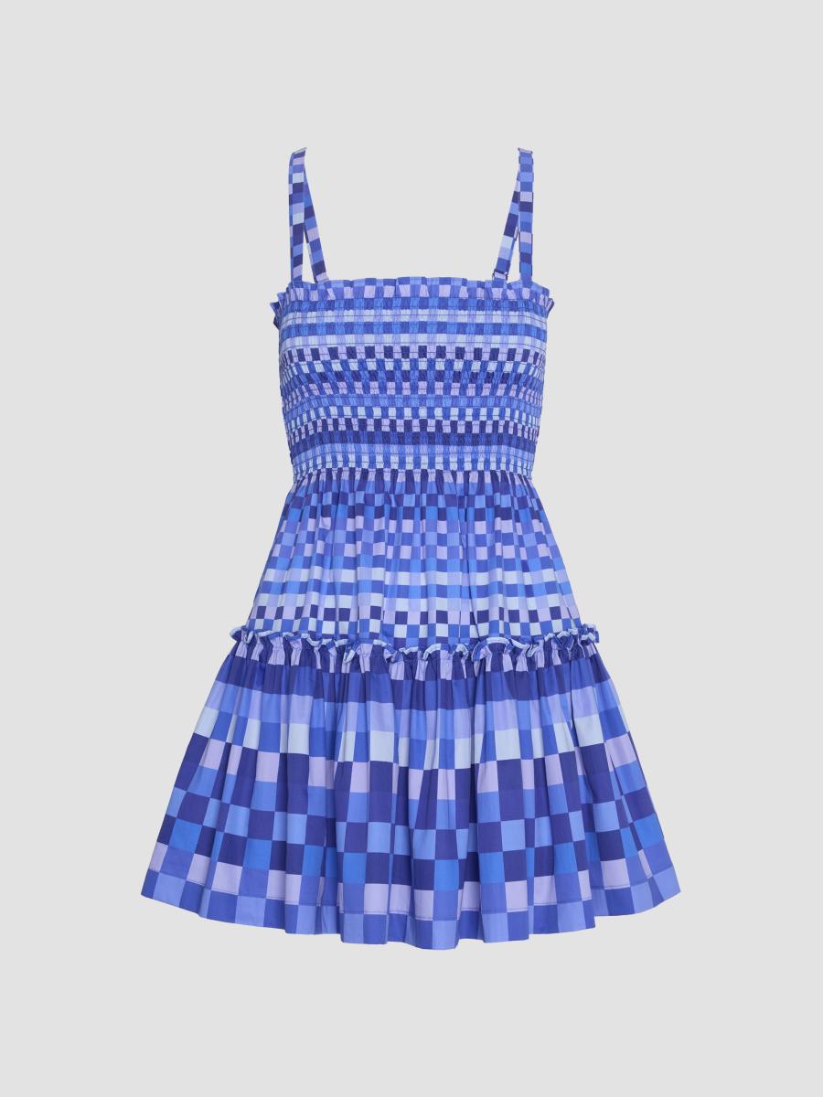 Hill House Home Women's The Seraphina Mini Nap Dress In Blue Indigo Tilework