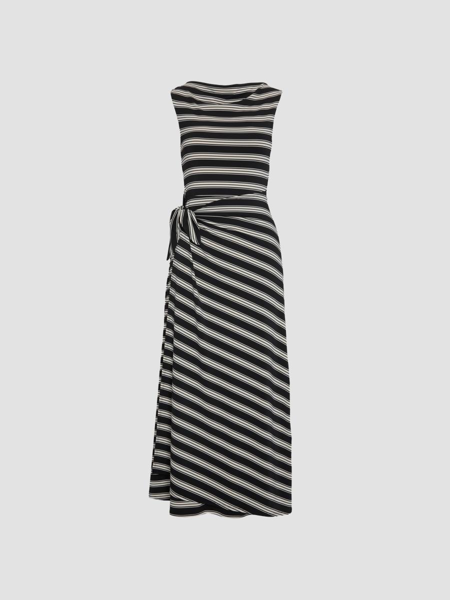 Hill House Home Women's The Jayne Dress In Black Ivory Stripe