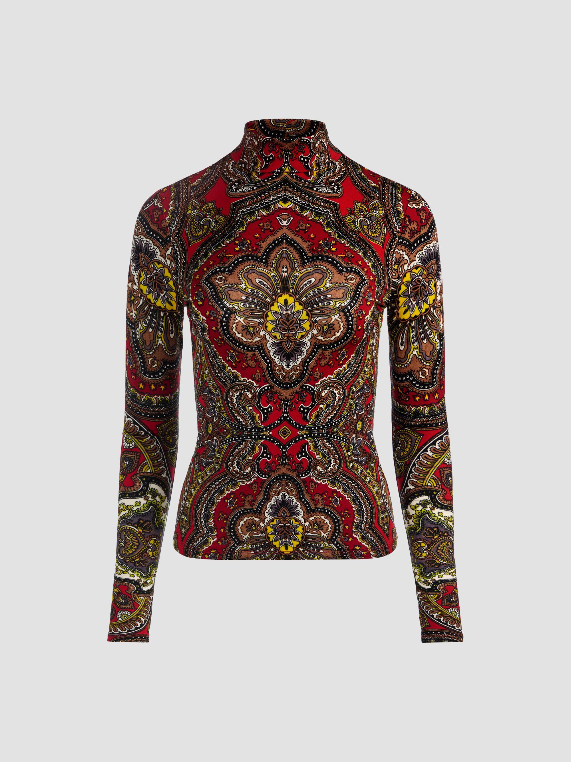 Alice ALICE + OLIVIA Delaina Floral Turtleneck Top | Saks Fifth Avenue
