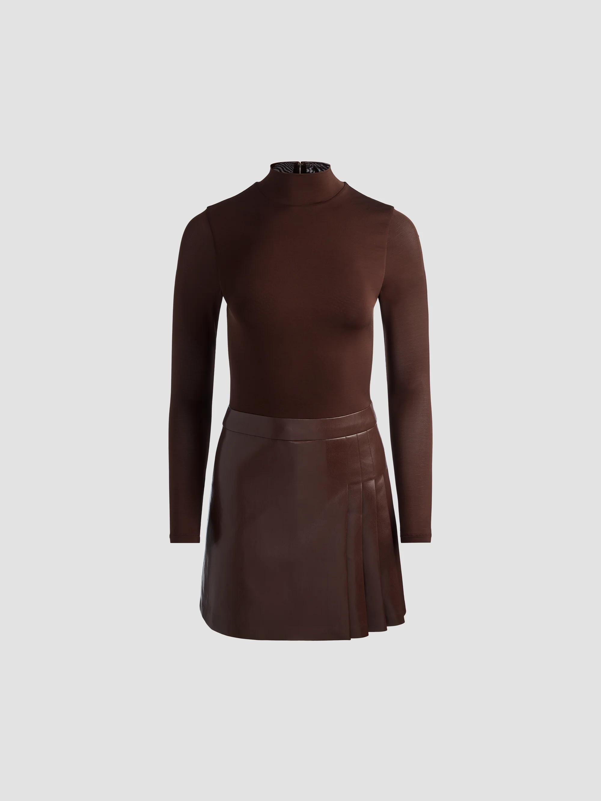 ALICE + OLIVIA Chara Mixed-Media Pleated Minidress | Saks Fifth Avenue