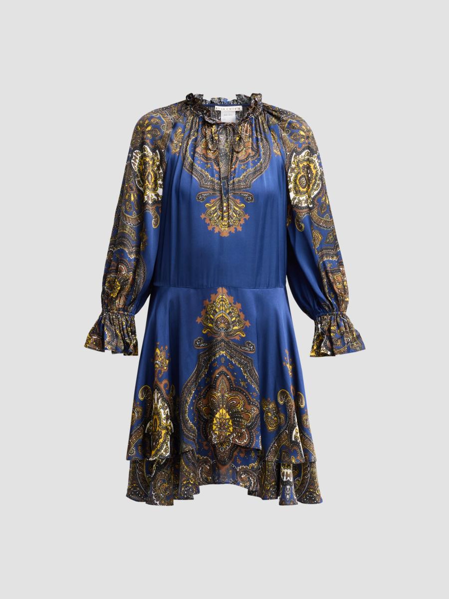 Alice And Olivia Women's Joanne Handkerchief-hem Mini Dress In Bon Voyage Midnight