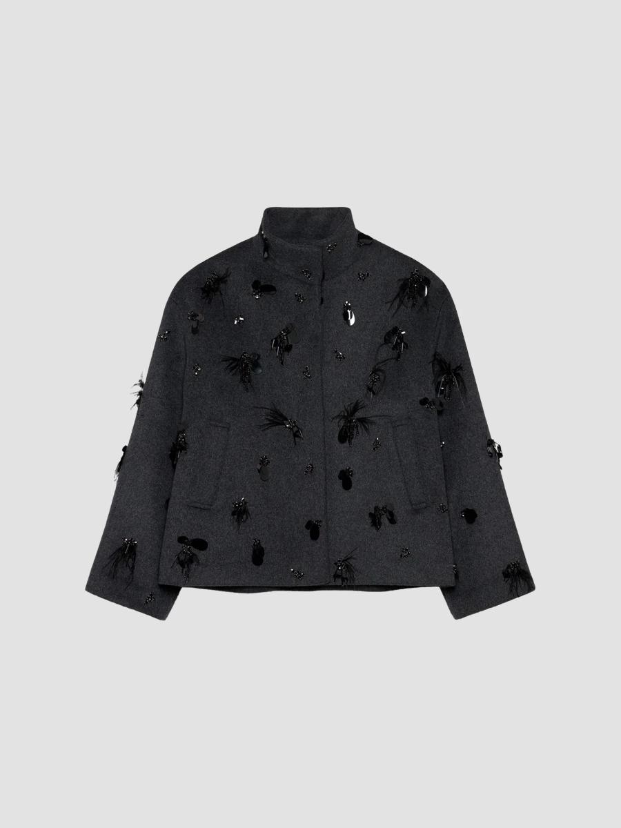 Simkhai Tech Fabric Button-front Jacket With Patch Pockets In Blue