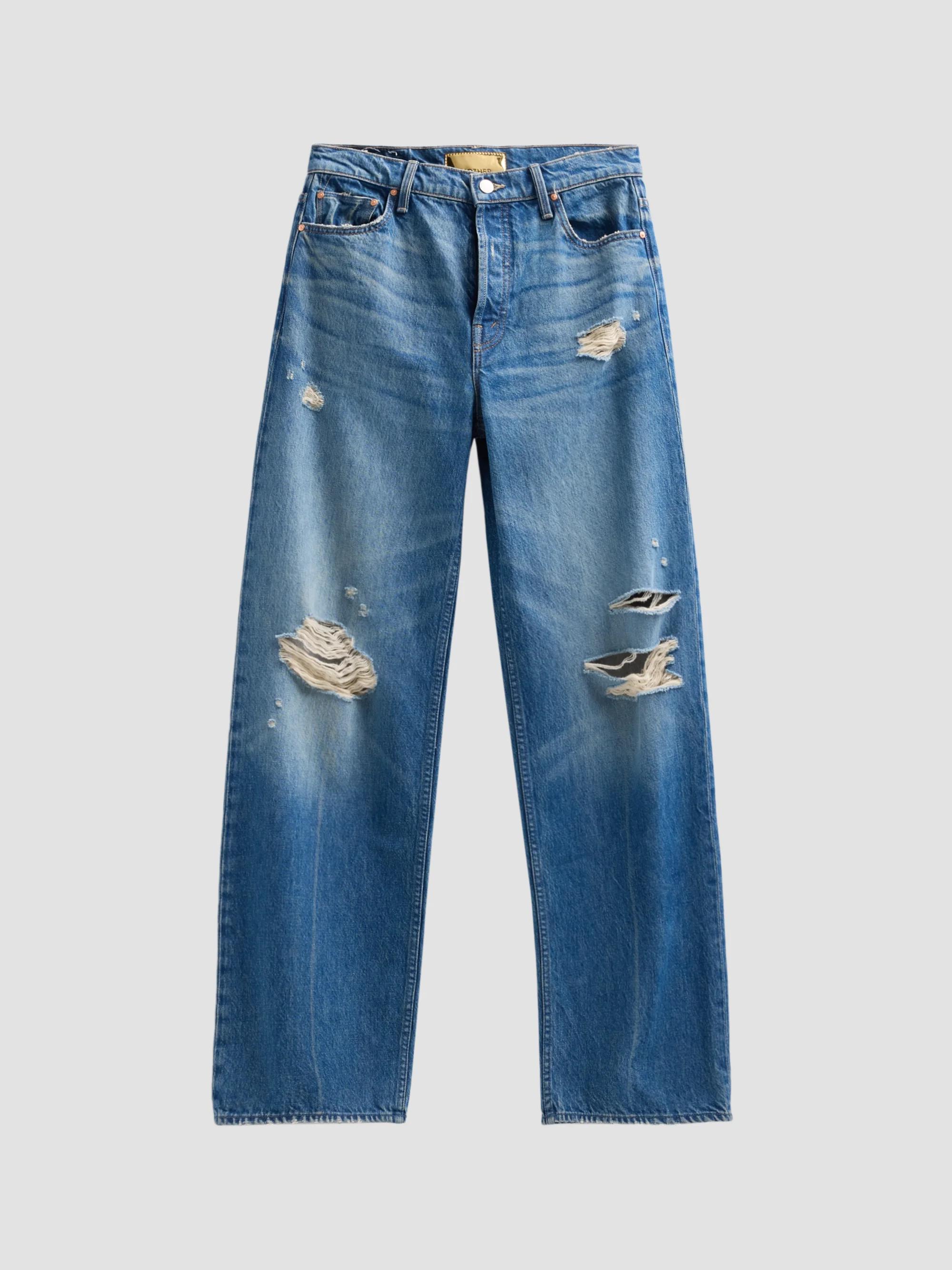 MOTHER The Tomcat High-Rise Straight Distressed Jeans | Saks Fifth