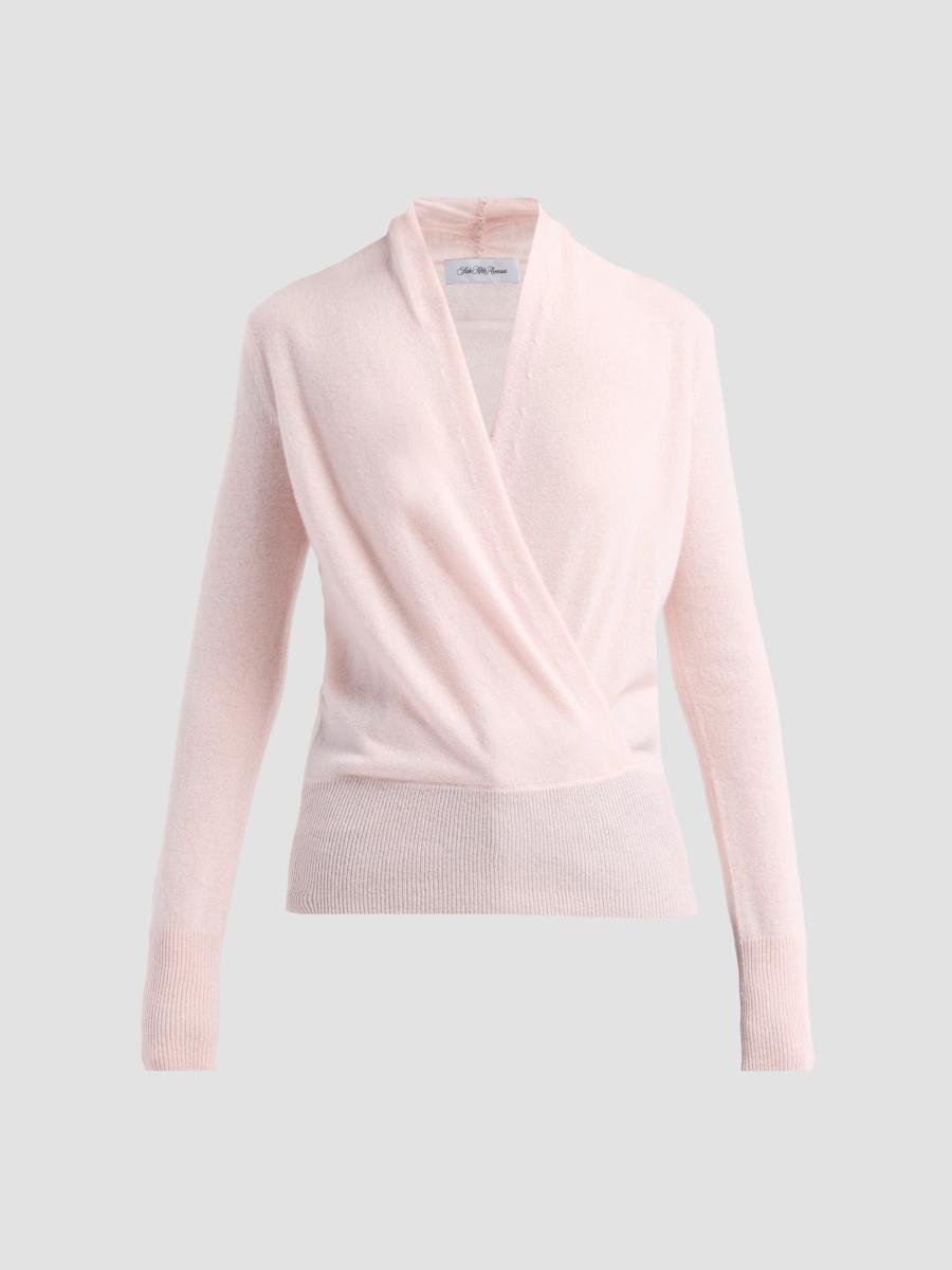 Sofia Cashmere Women's Private Label Cashmere Modern Faux-wrap Sweater In Light Pink