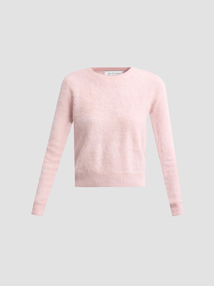 Sofia Cashmere Women's Private Label Crewneck Brushed Cashmere-jersey Sweater In Blush Pink