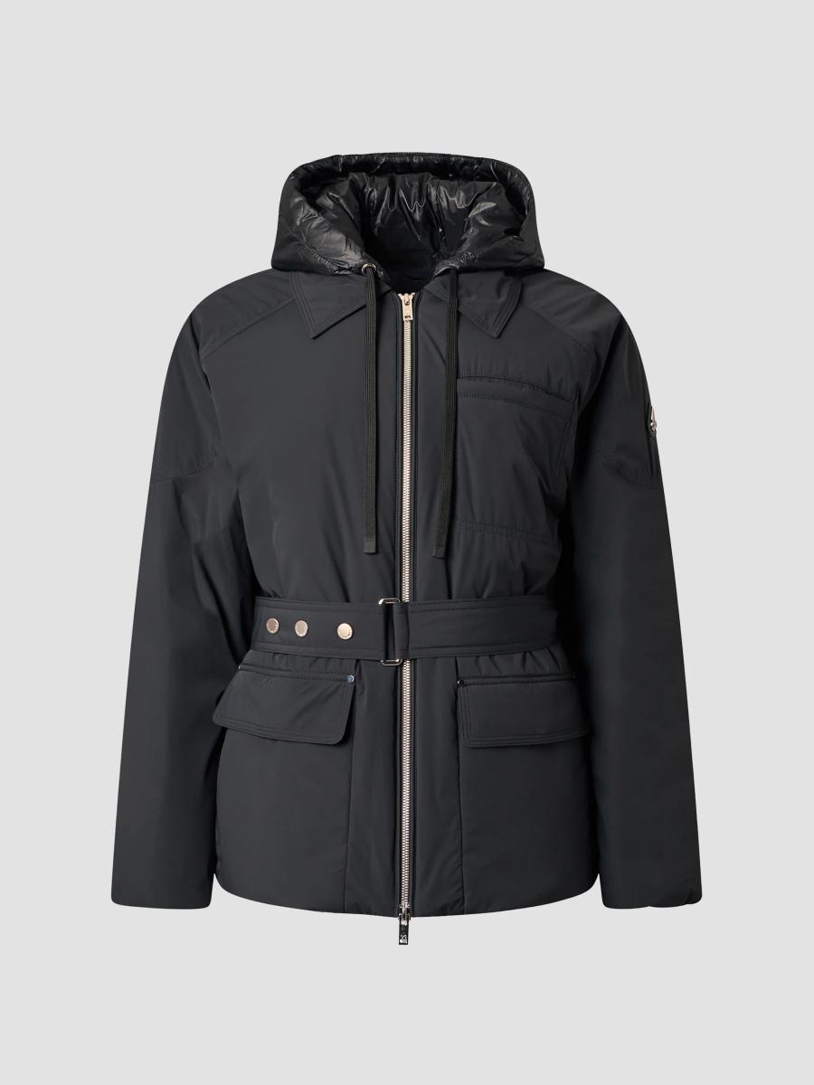 Moose Knuckles Women's Tegan Belted Down Coat In Black