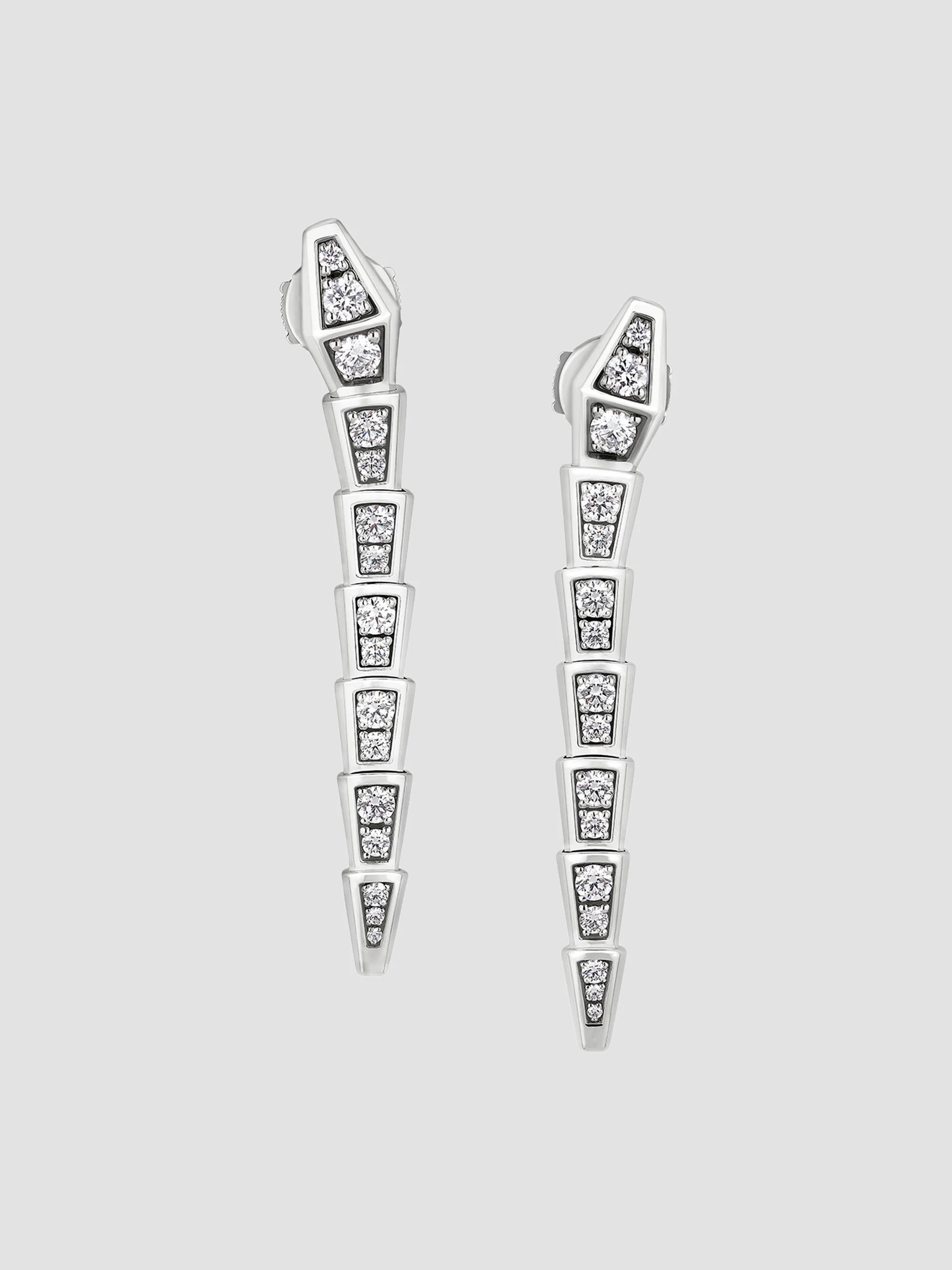 BVLGARI Women's Serpenti Viper 18K White Gold & 1.08 TCW Diamond Drop Earrings - White Gold
