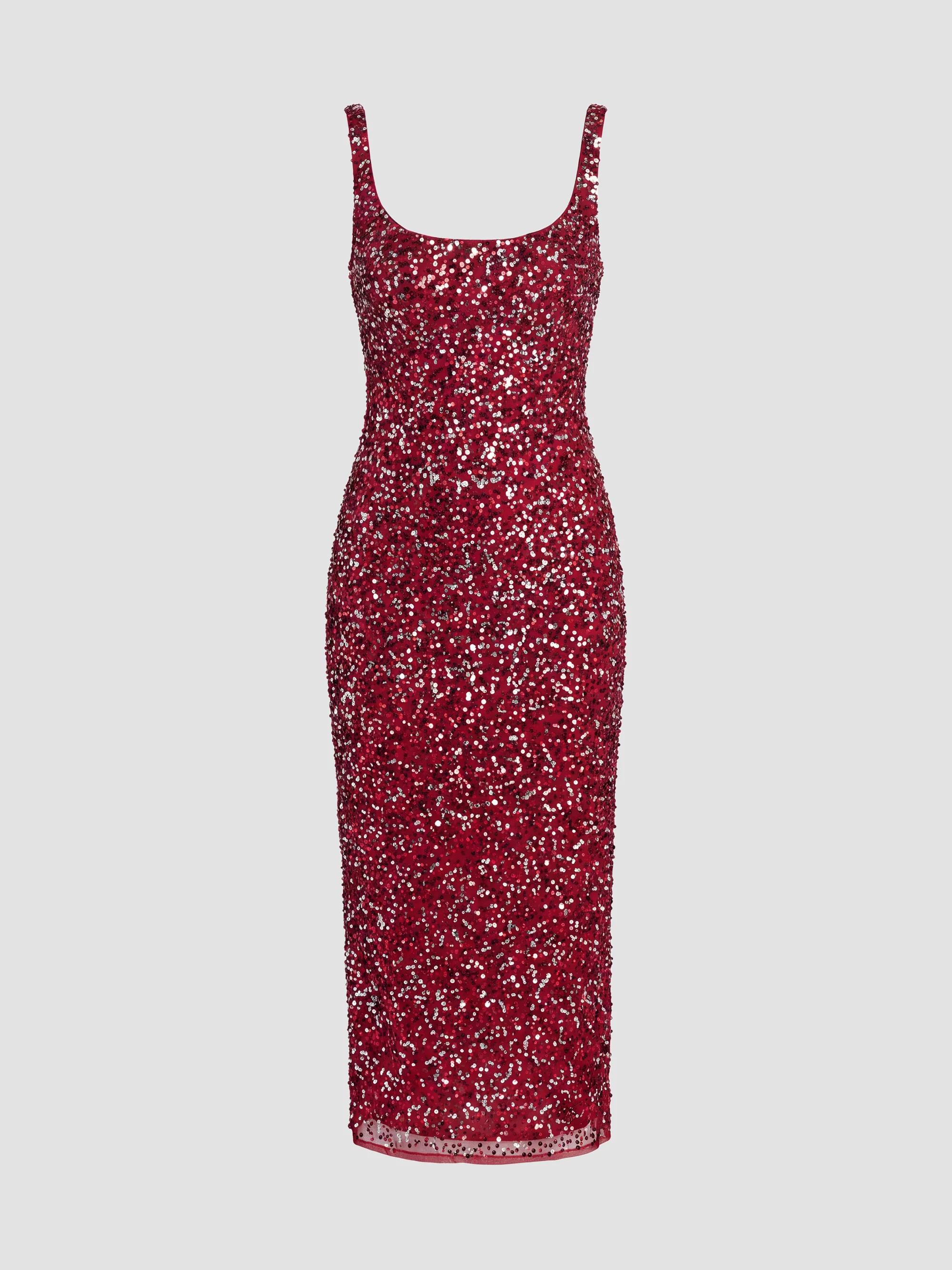 Women's Red Designer Midi Dresses