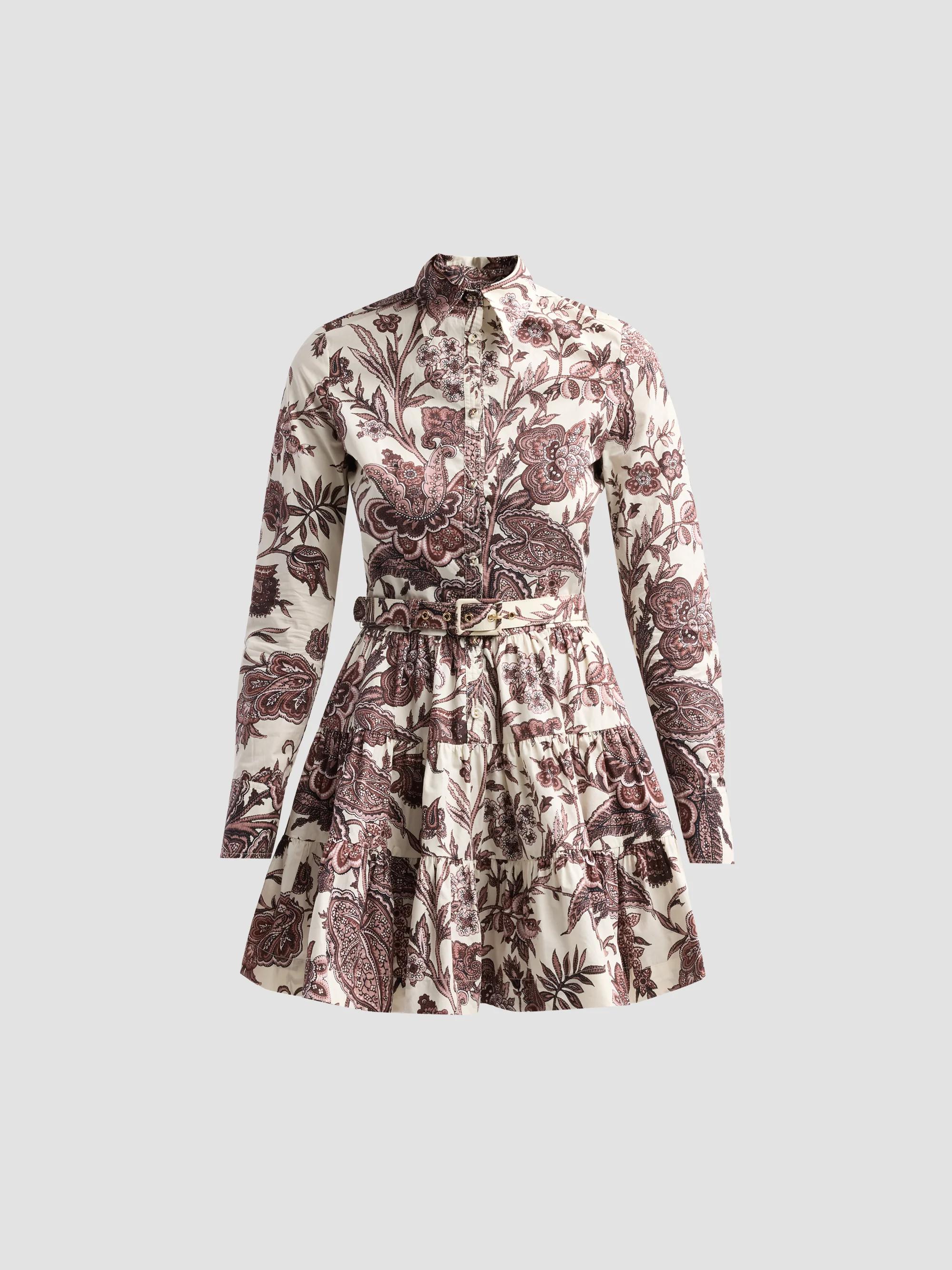 Eugenia Floral Cotton Poplin Tiered Mini Dress