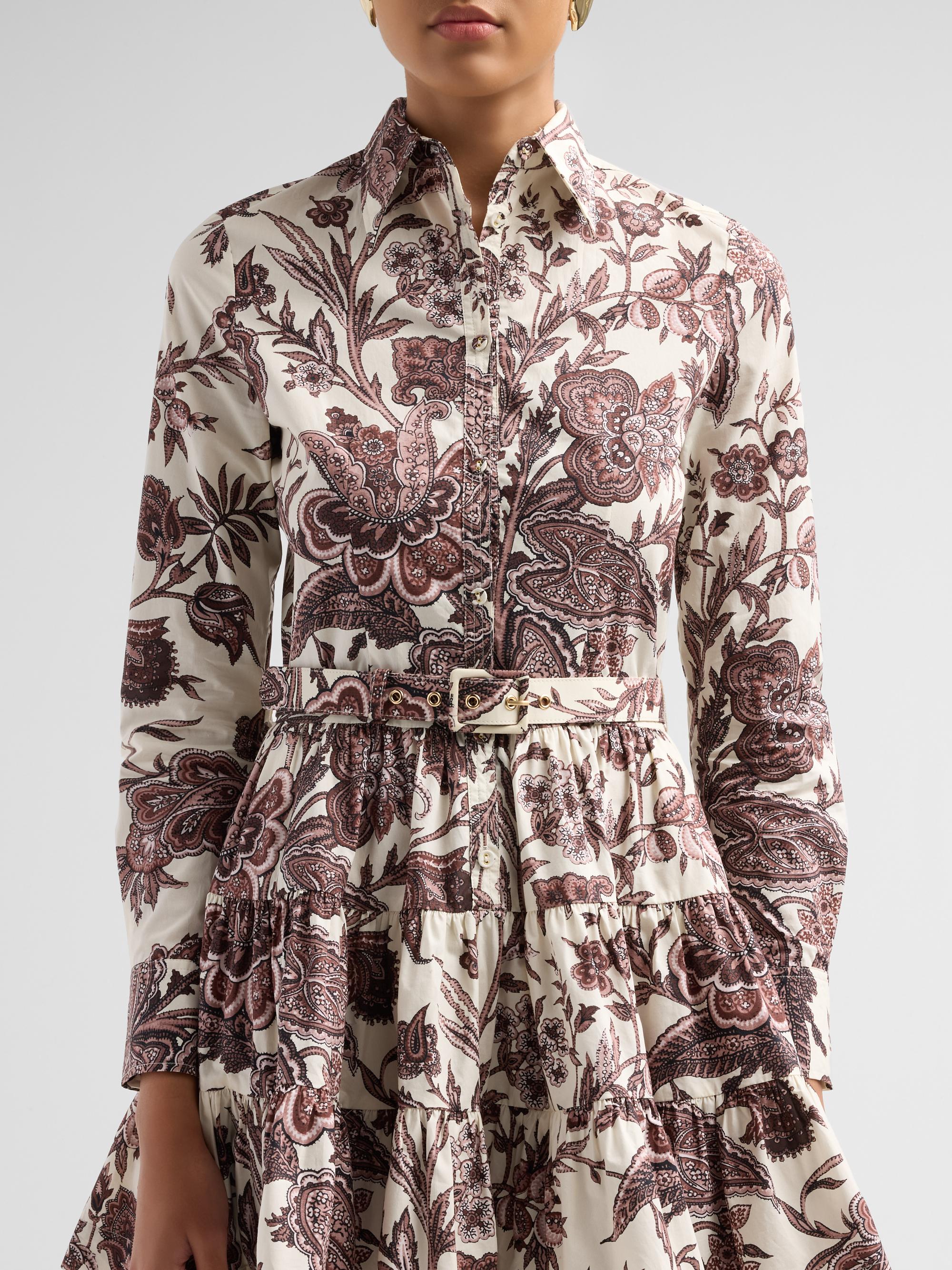 Eugenia Floral Cotton Poplin Tiered Mini Dress