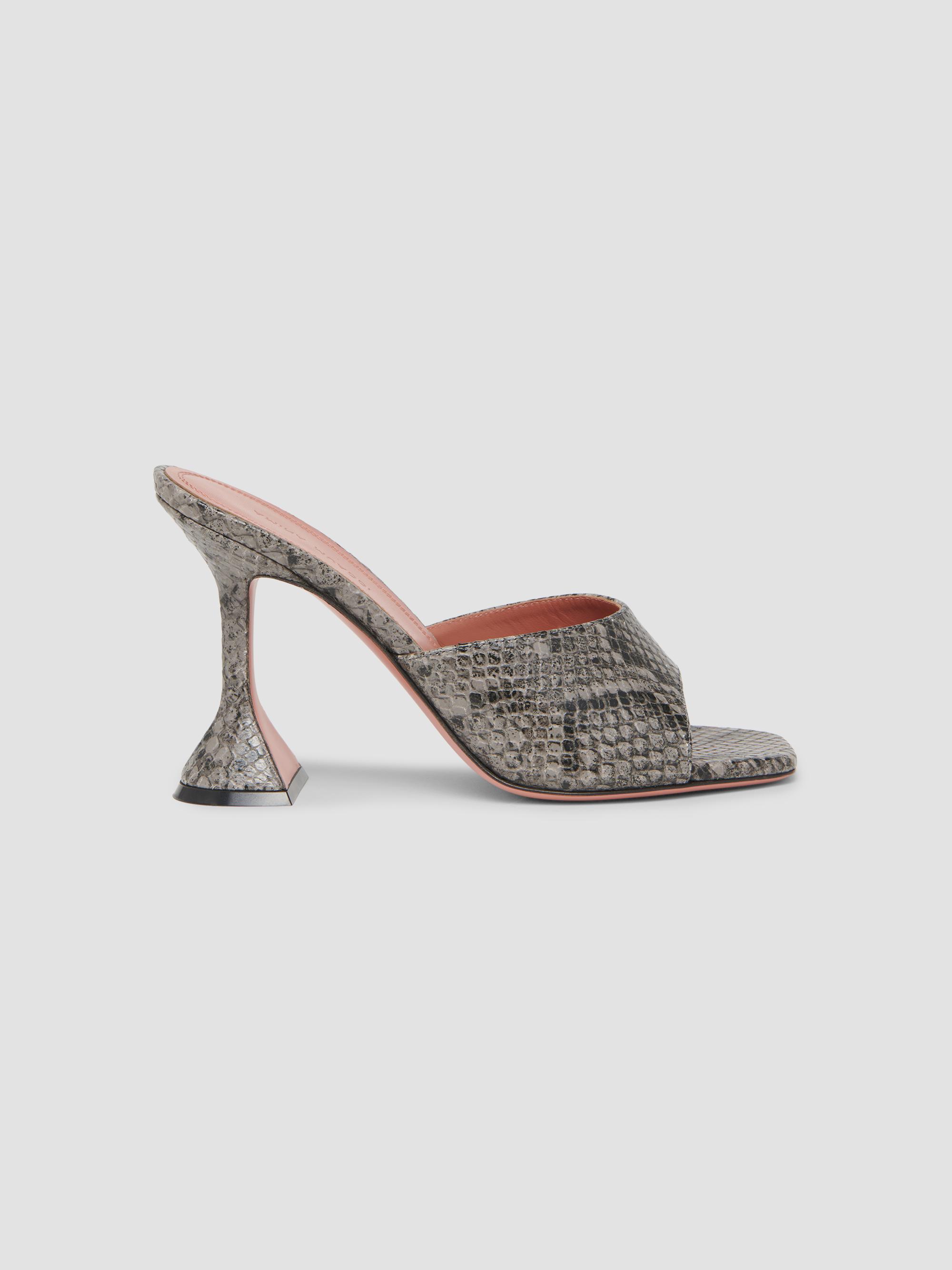 Amina Muaddi Camelia 90MM Laminated Metallic Leather Slingback