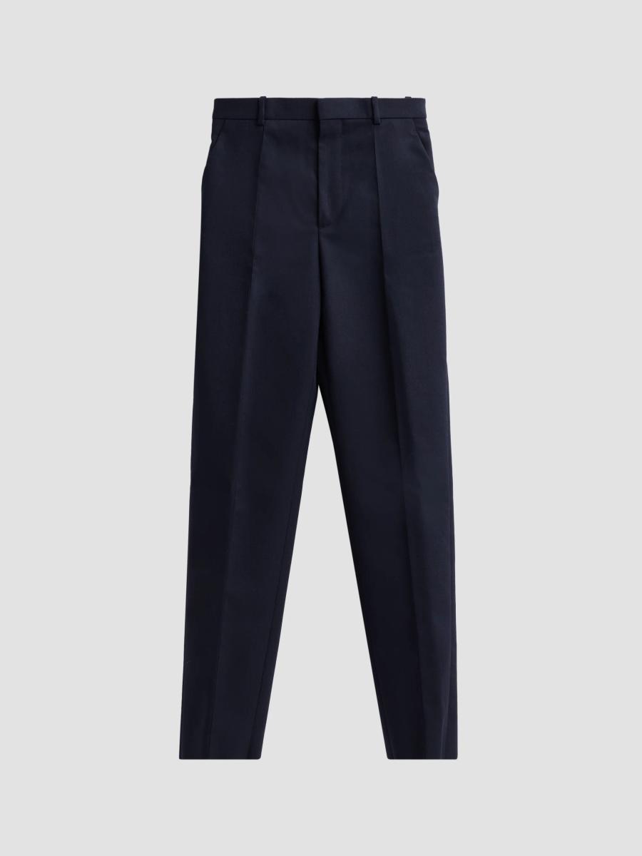 Bottega Veneta Women's Wool Grain De Poudre Trousers In Blue