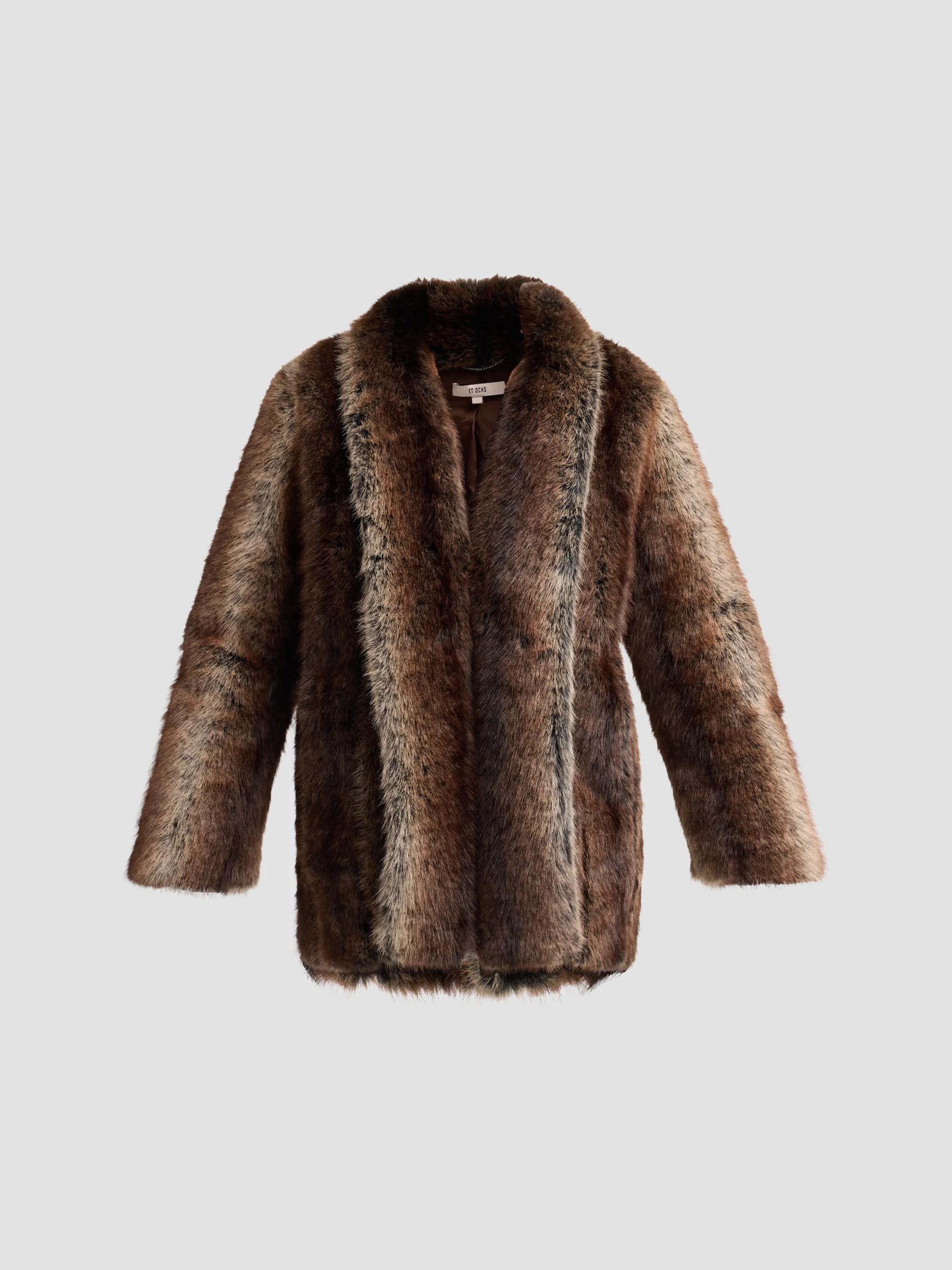 Ganni Faux-Fur Double-Breasted Coat | Saks Fifth Avenue