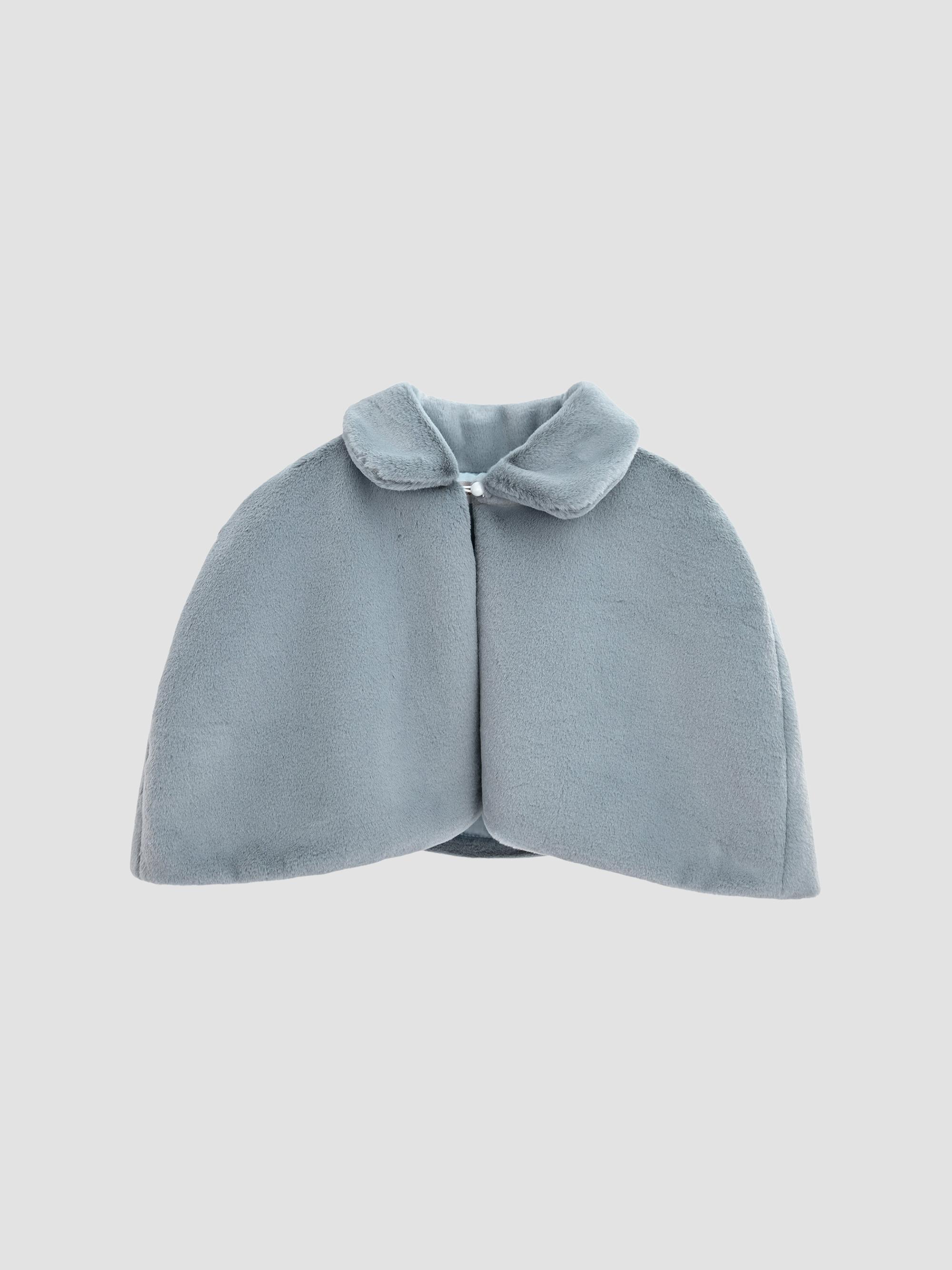 Tulleen Faux Fur Cape - Blue | Thumbnail 4